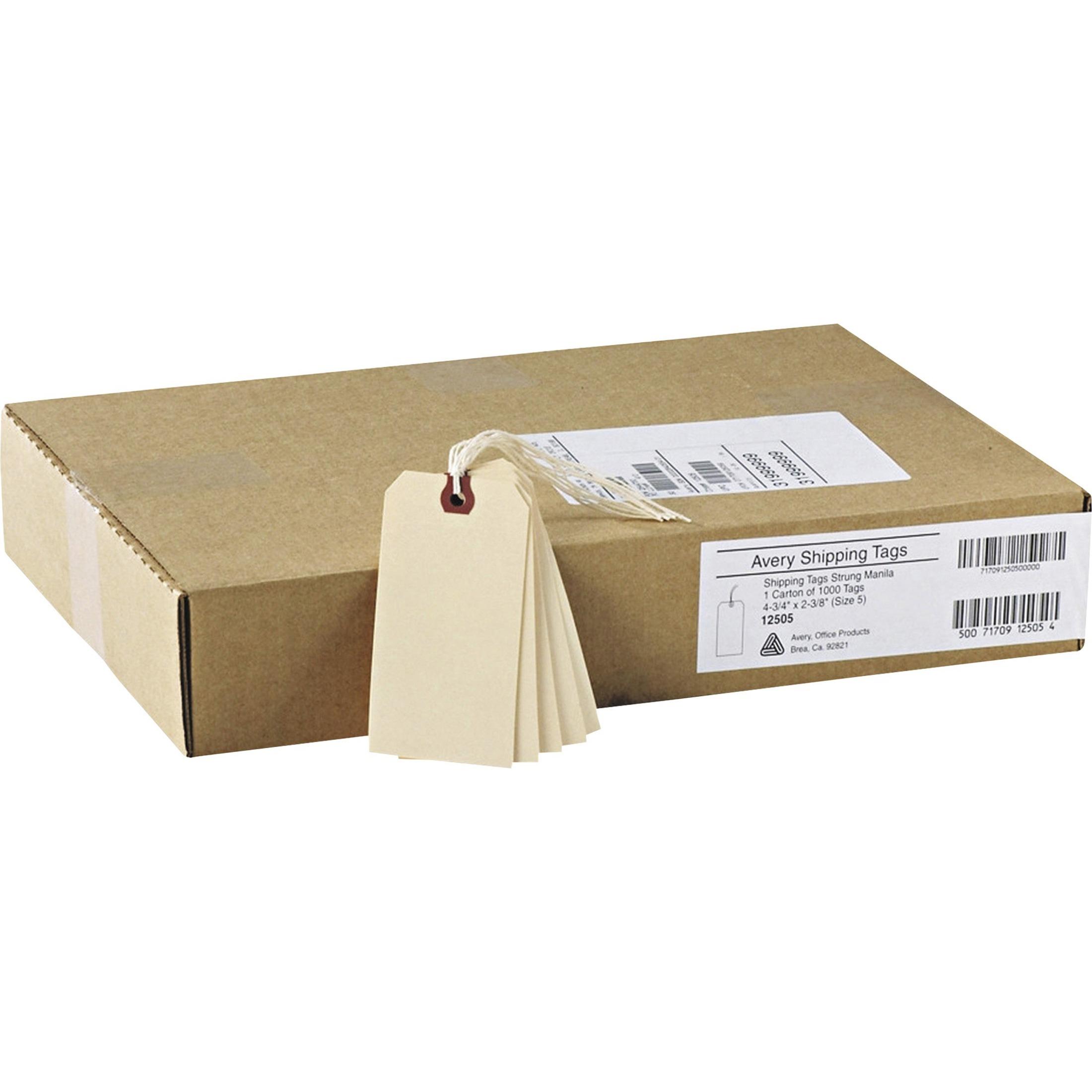 Shipping Tags, No 5 Strung, 4-3/4"x2-3/8", 1000/BX, Manila