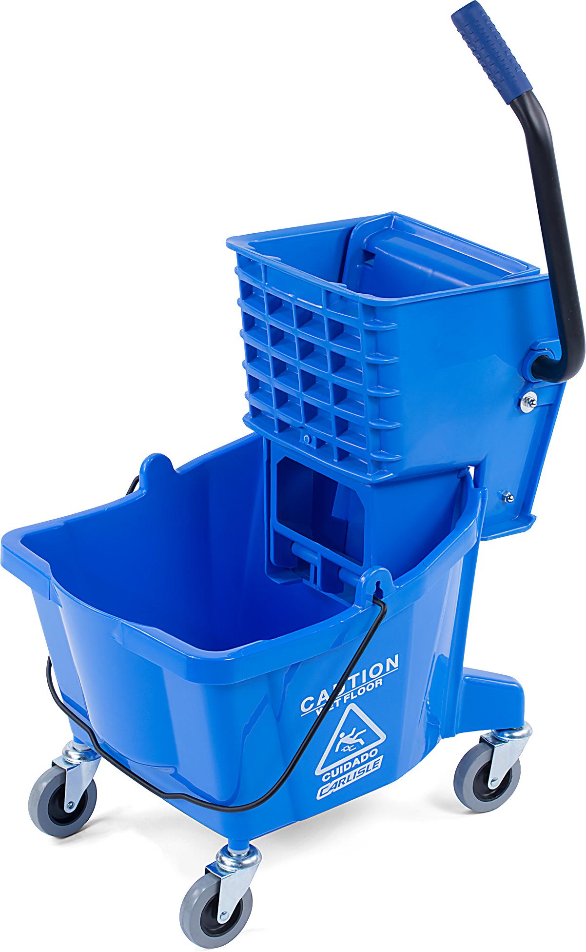 Commercial Mop Bucket with Side-Press Wringer 26 Quart - Blue