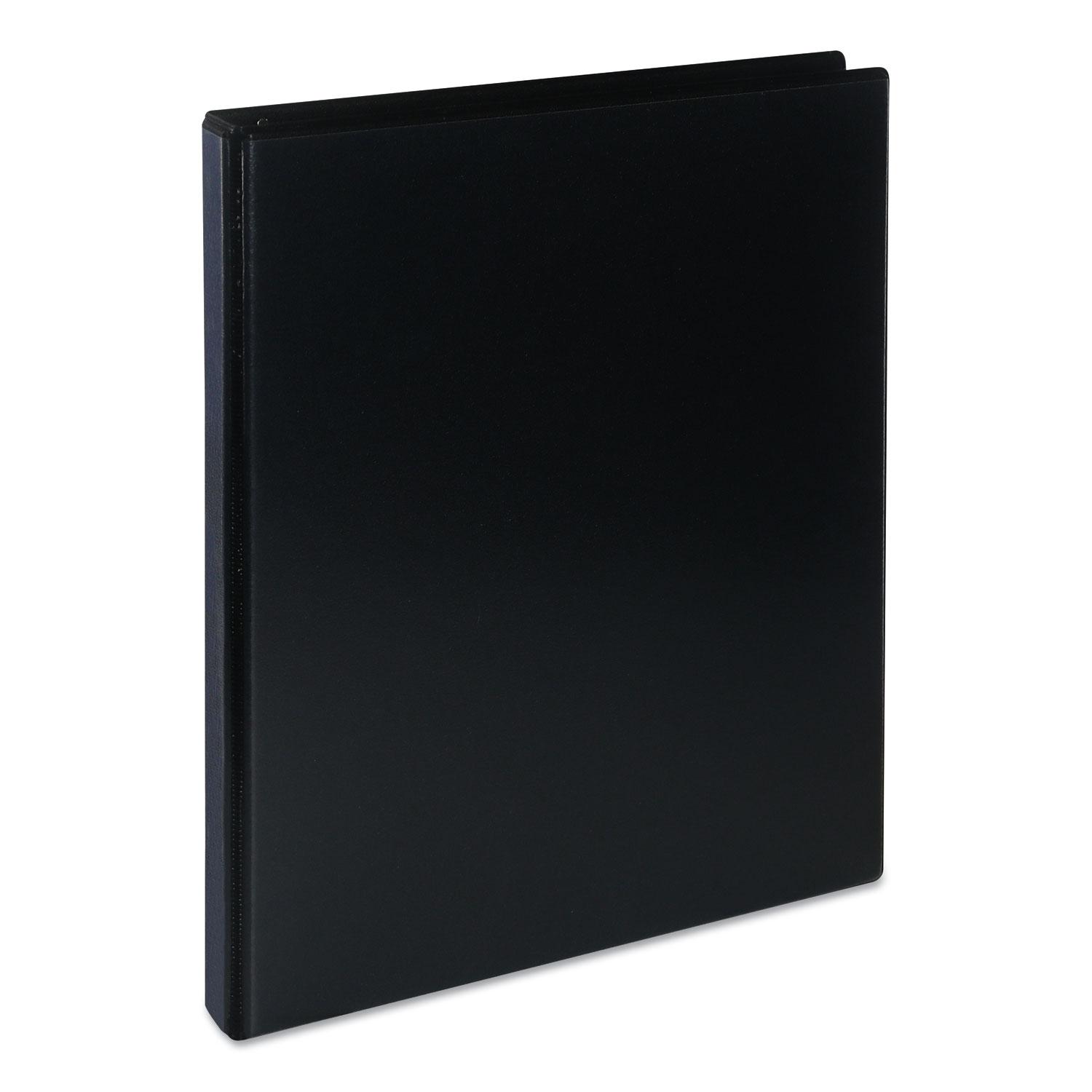 Universal® Deluxe Round Ring View Binder, 1/2" Capacity, Black