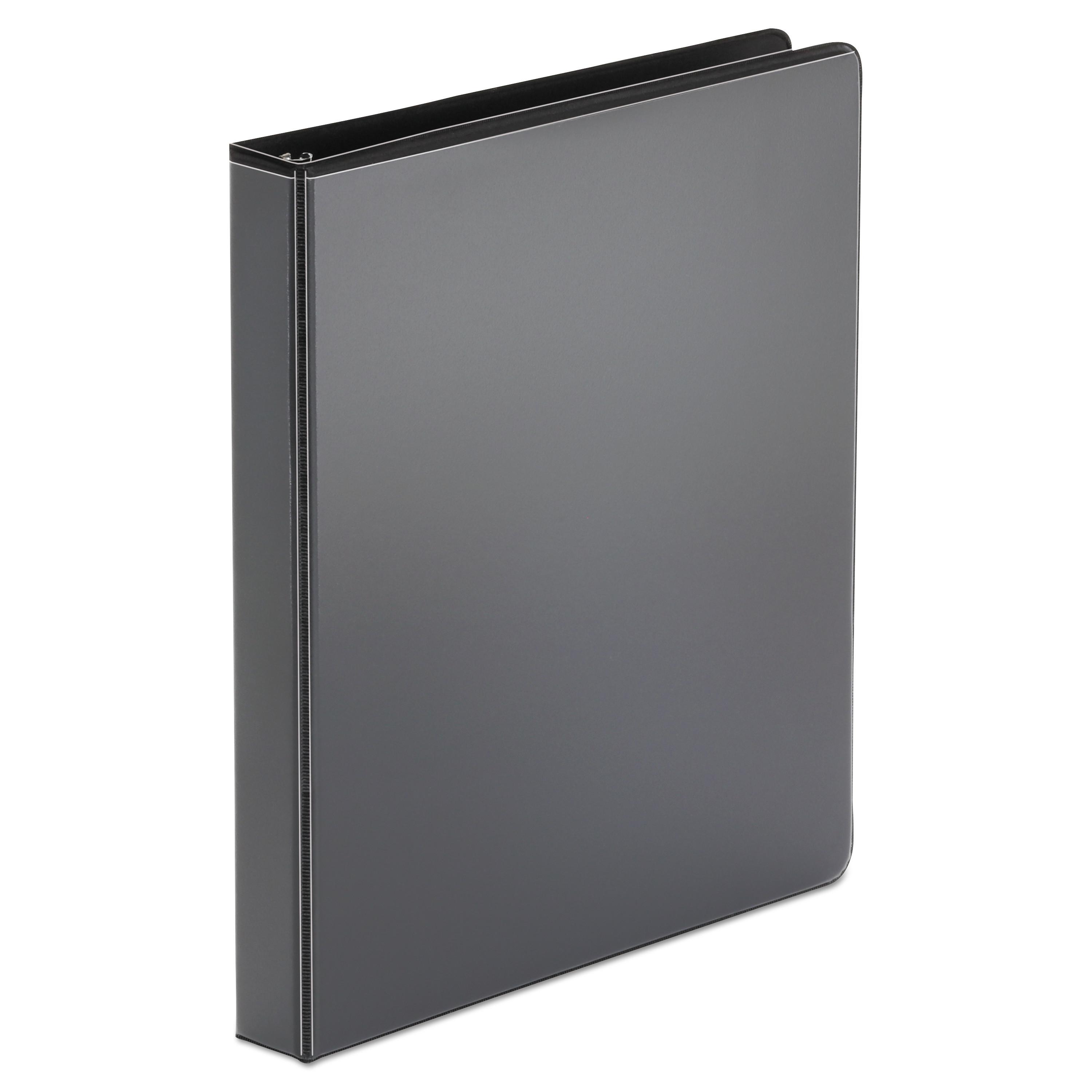 Universal® Economy Round Ring View Binder, 1" Capacity, Black