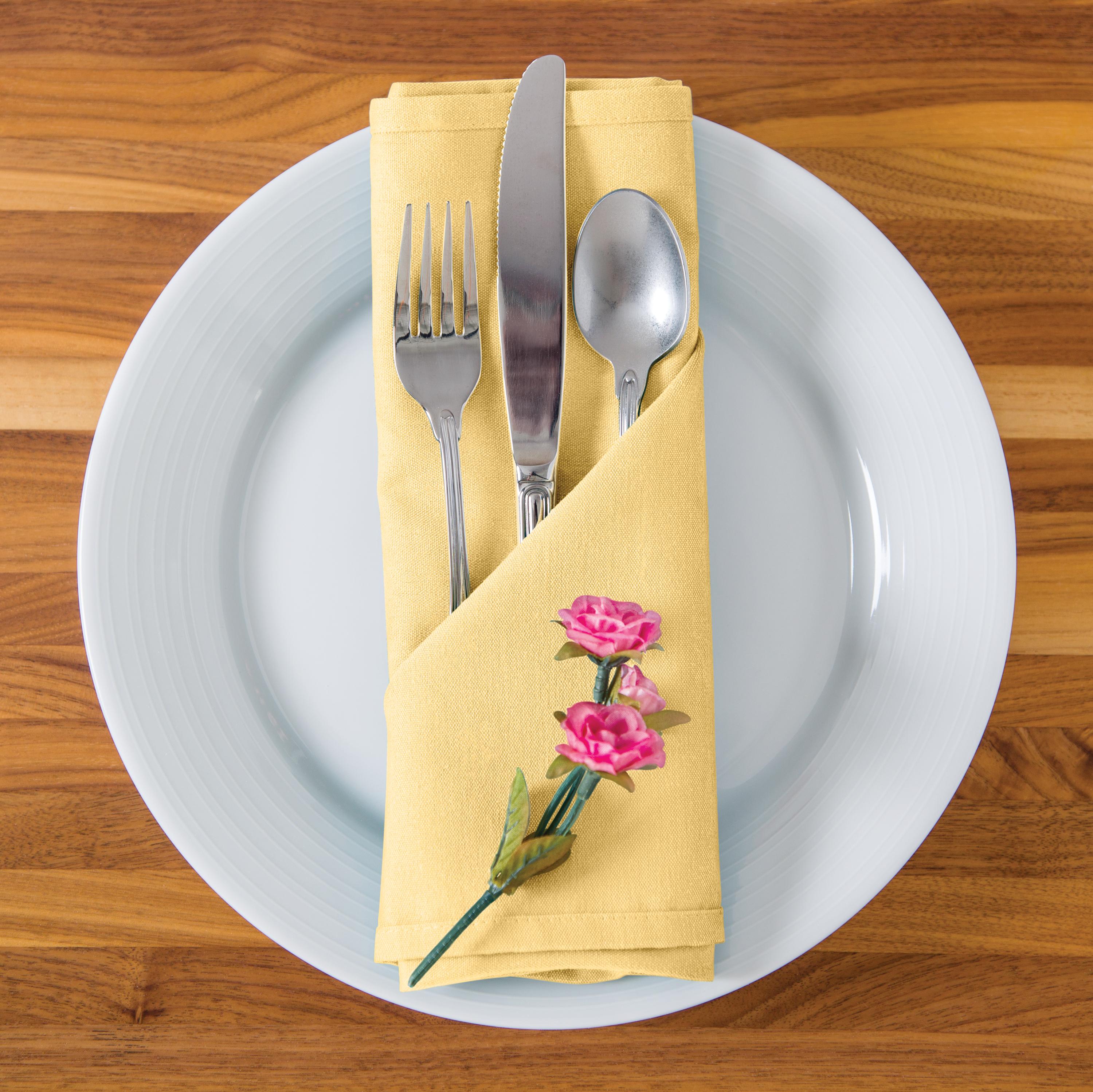 Direct Supply® Textiles Cloth Napkin, 21"W x 21"L, Colored, Case of 25 - Color: Maize
