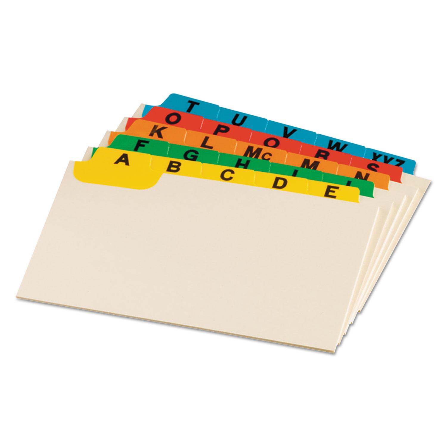 Oxford™ Laminated Tab Index Card Guides, Alpha, 1/5 Tab, Manila, 5 x 8, 25/Set