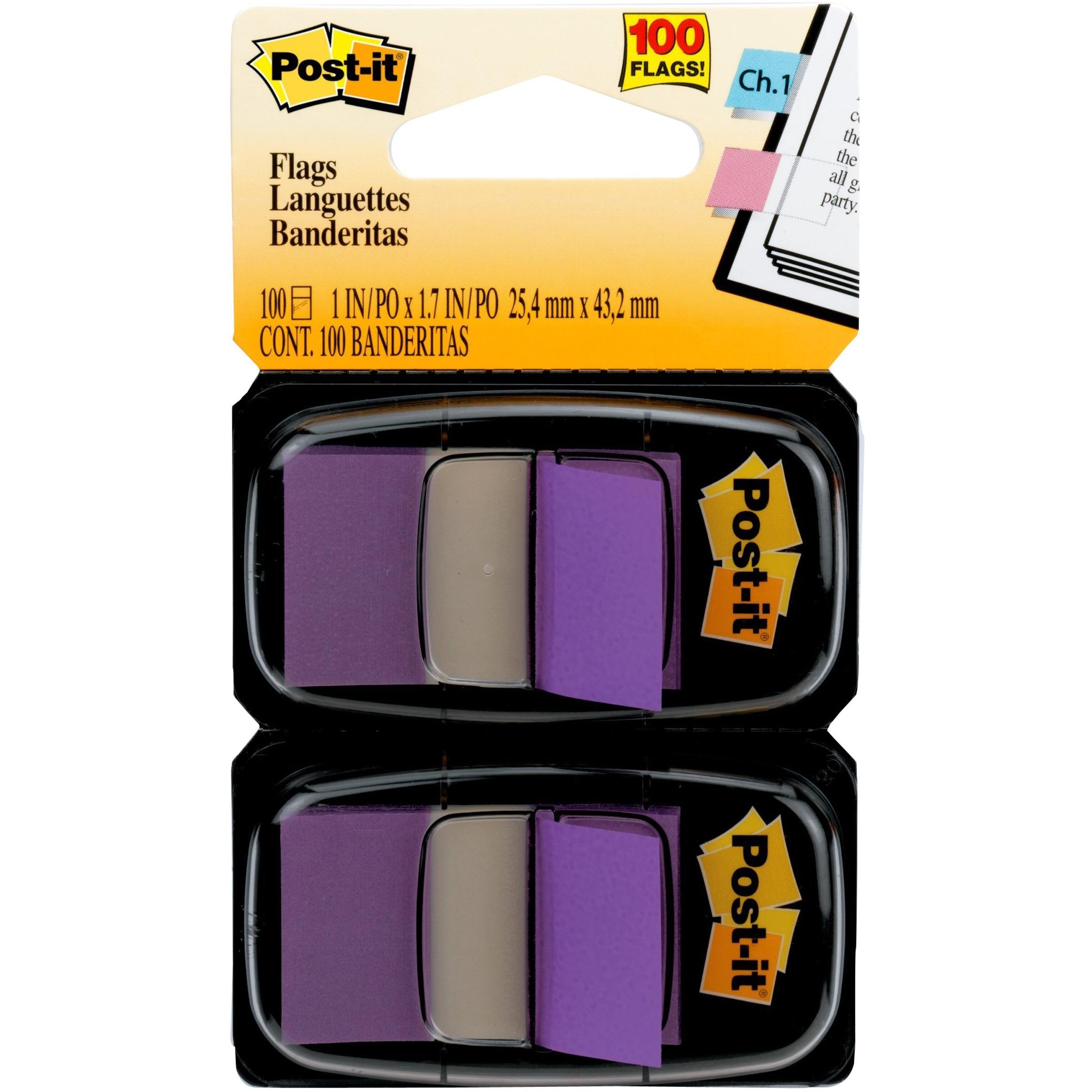Post-it Flags, 1"x1-3/4", 100/PK, Purple