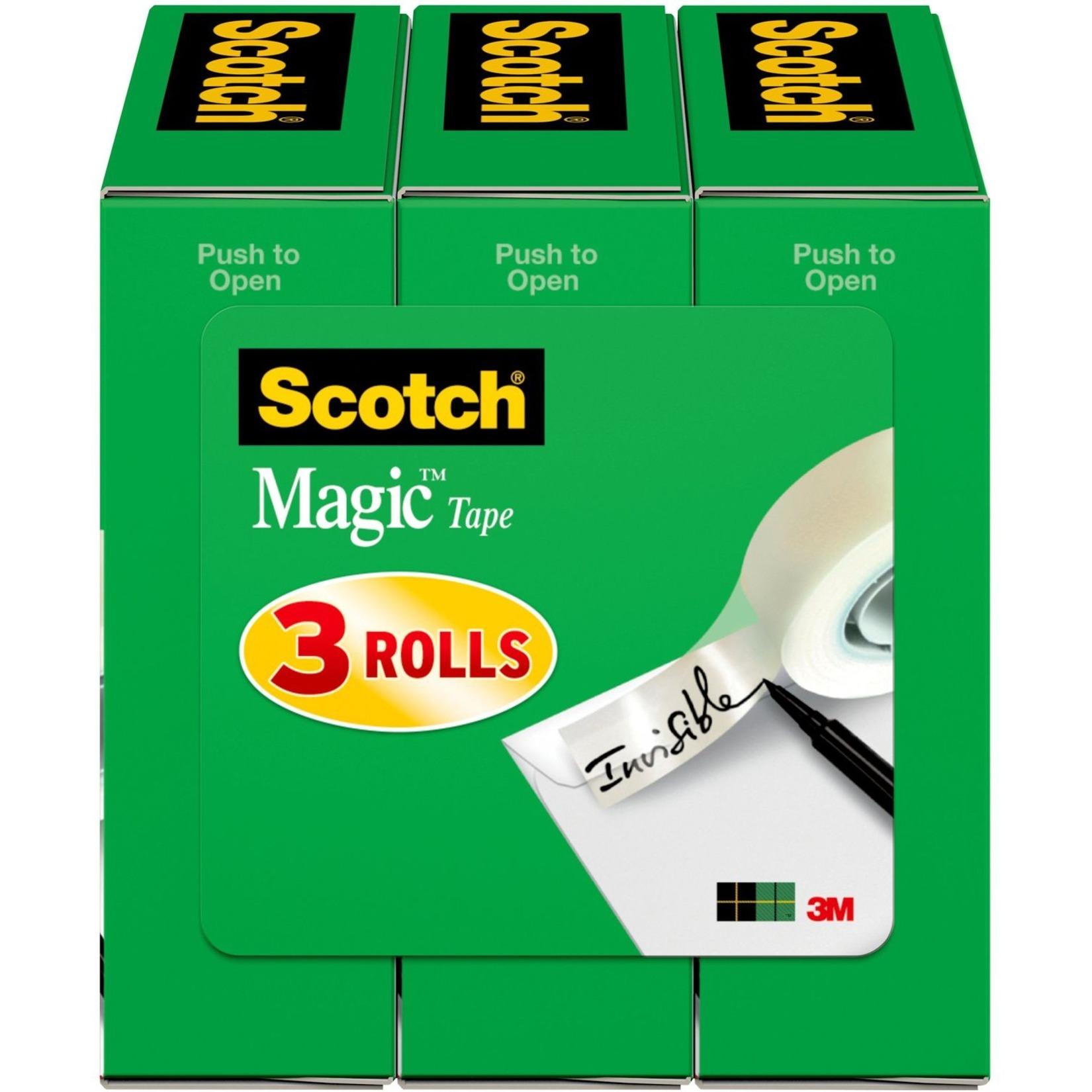 Magic Tape, Refills, 3/4"x1000", 3/PK, Clear