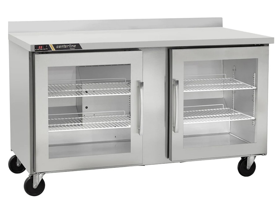 Centerline by Traulsen 60" Undercounter Refrigerator, Glass Doors, Work Top, Self-Contained - Hinging: Left/Left