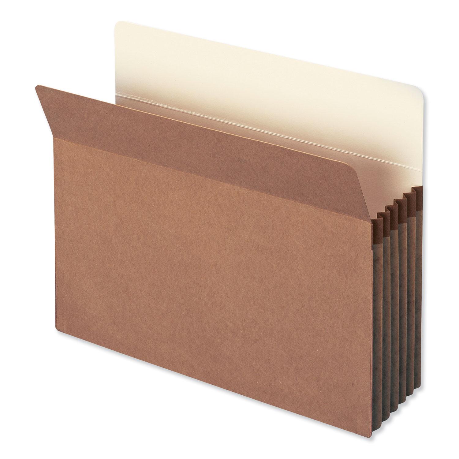 Smead 5 1/4" Exp File Pocket, Straight Tab, Letter, Manila/Redrope, 50/Bx
