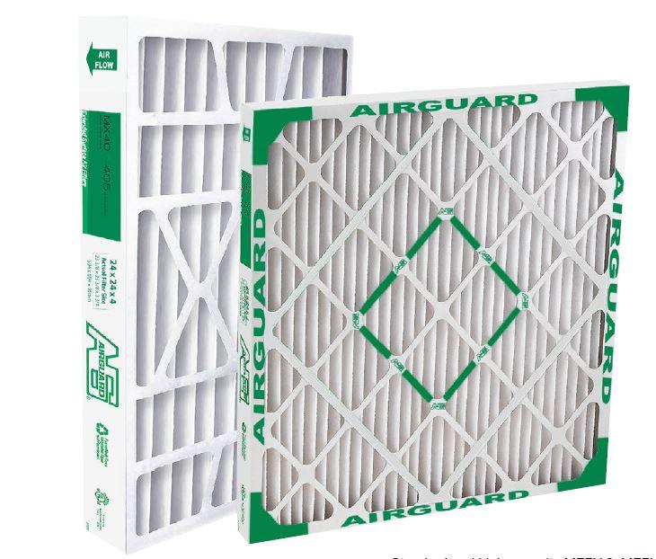 Pleated Air Filter, Airguard DP Max, 24x25x1, Merv 8, Synthetic, Wire Back, Custom Size
