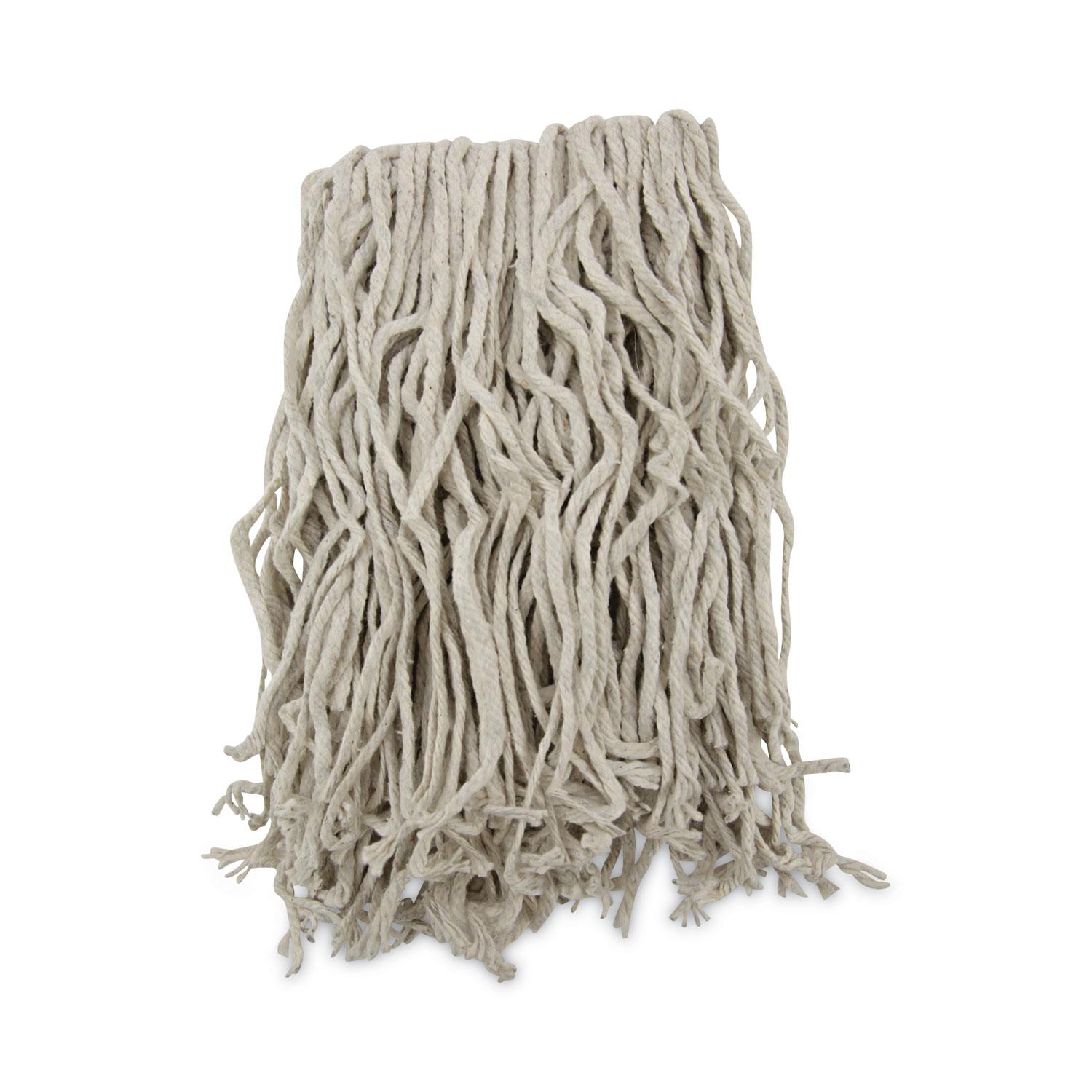 Boardwalk® Mop Head, Cotton, Cut-End, White, 4-Ply, #16 Band, 12/Carton