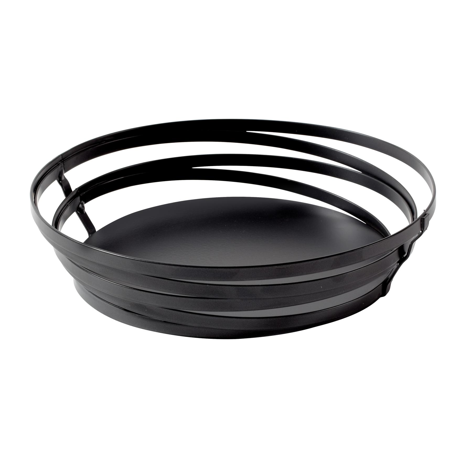 9" Dia., Round Metal Gray Wire Food Serving Basket, MG-Metal Grey