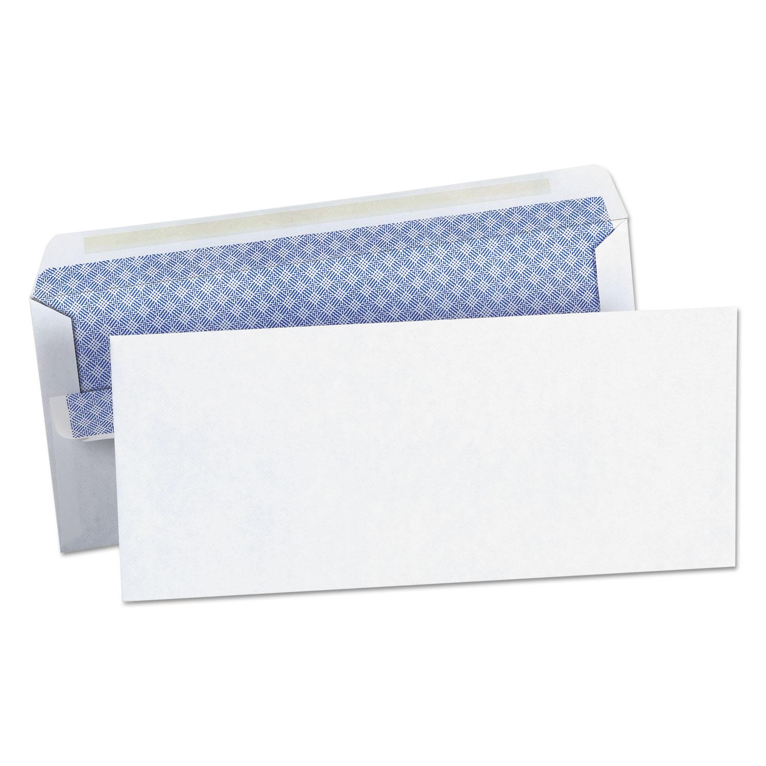 Universal® Self-Seal Business Envelope, Security Tint, #10, 4 1/8 x 9 1/2, White, 500/Box
