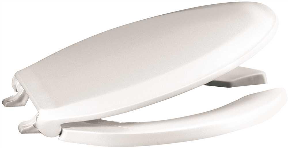 Premier Extra Heavy-Duty Elongated Open Front Plastic Toilet Seat with Lid in White