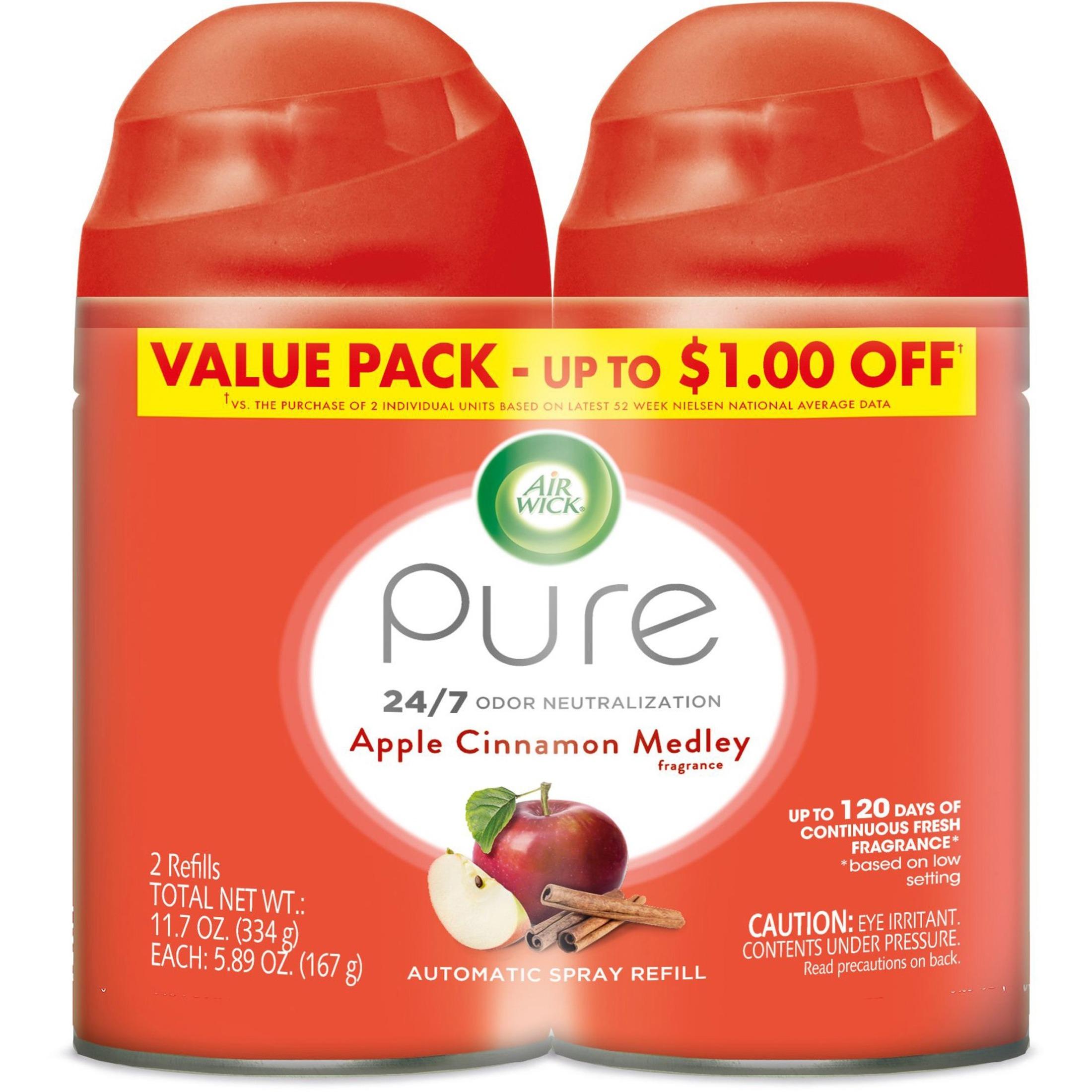 Air Wick Freshmatic Air Freshener Spray Refill, 6.17oz., 2/PK, Apple Cinnamon