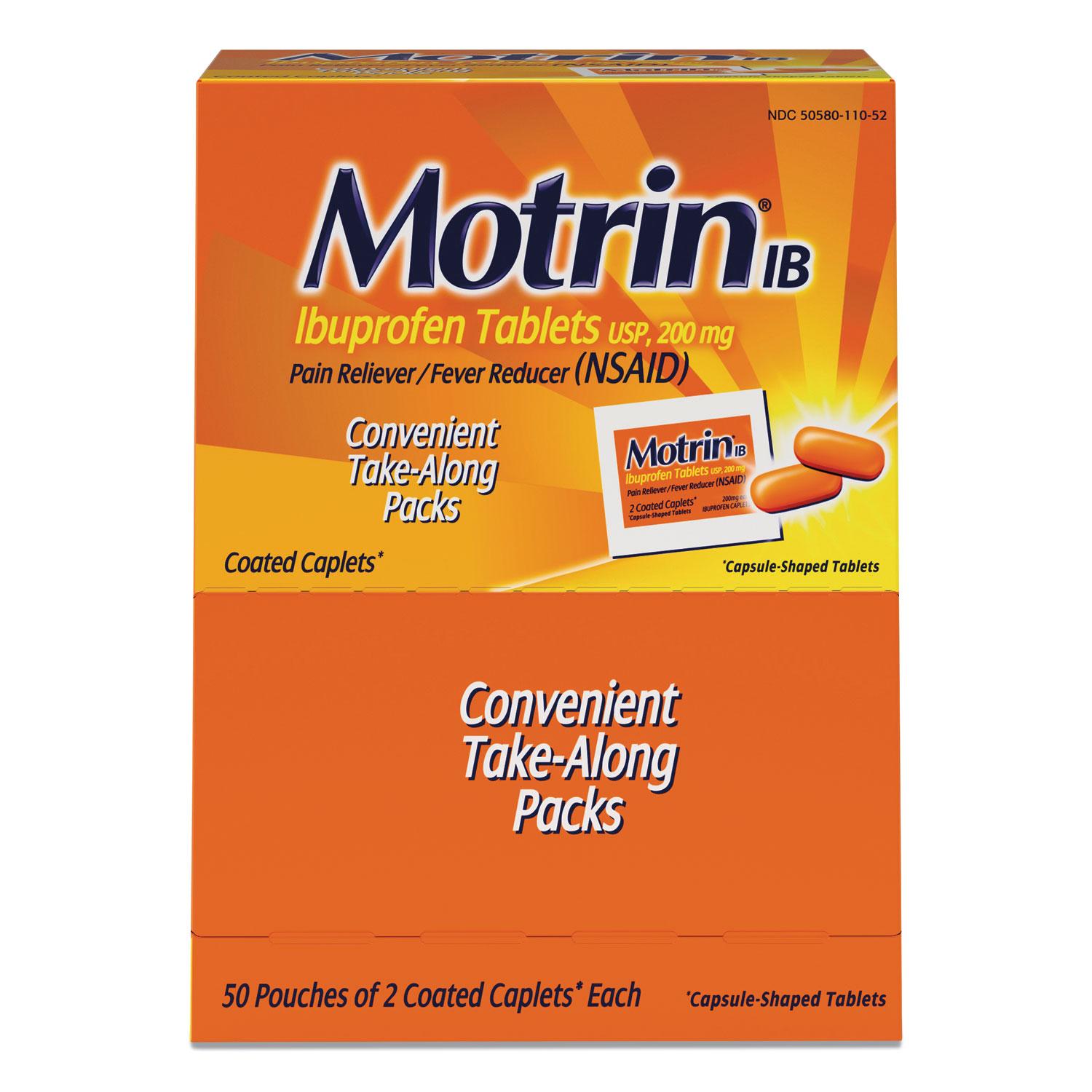 Motrin® IB Ibuprofen Tablets, Two-Pack, 50 Packs/Box