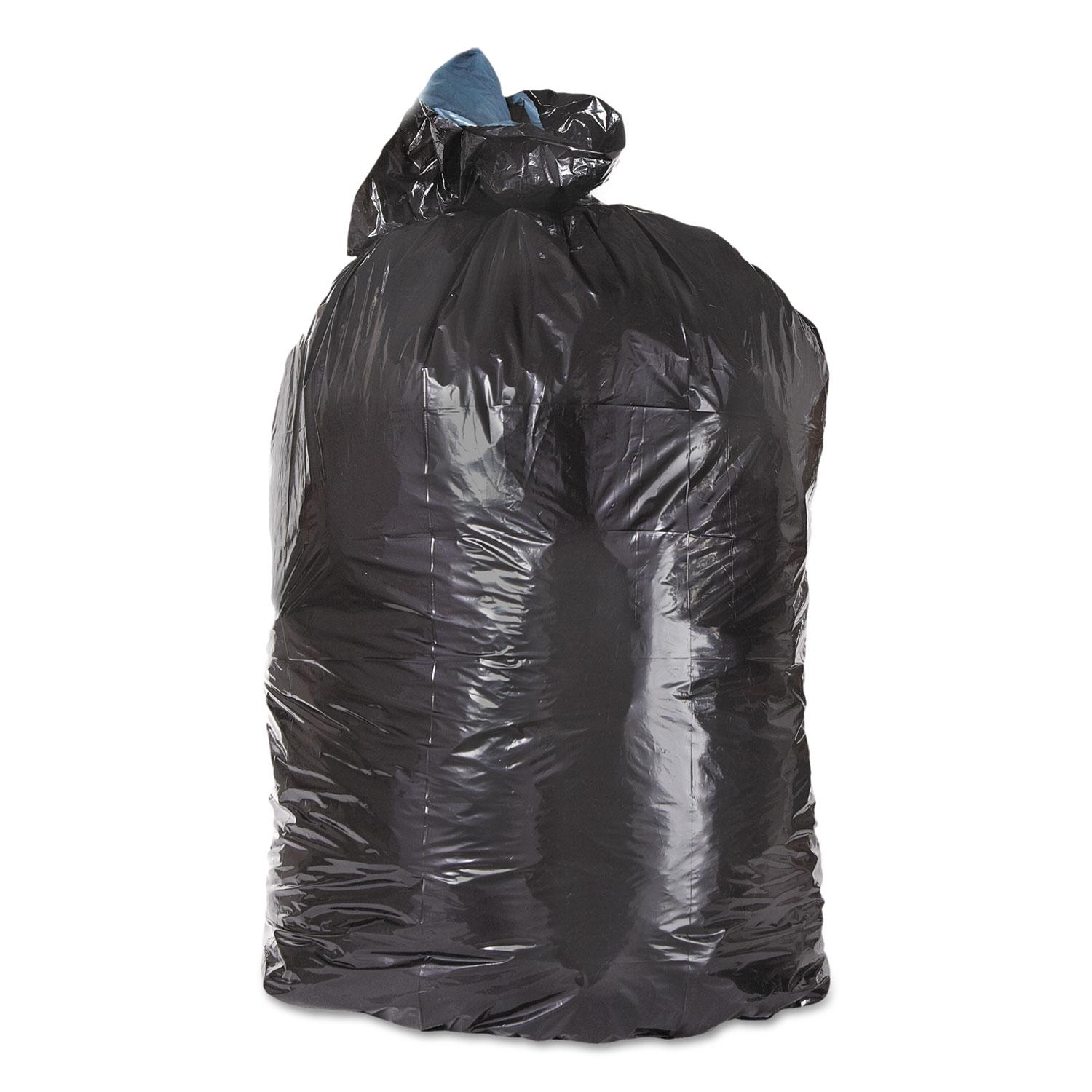 Trinity Plastics Low-Density Can Liners, 1mil, 10gal, 24" x 23", Black, 500/Carton