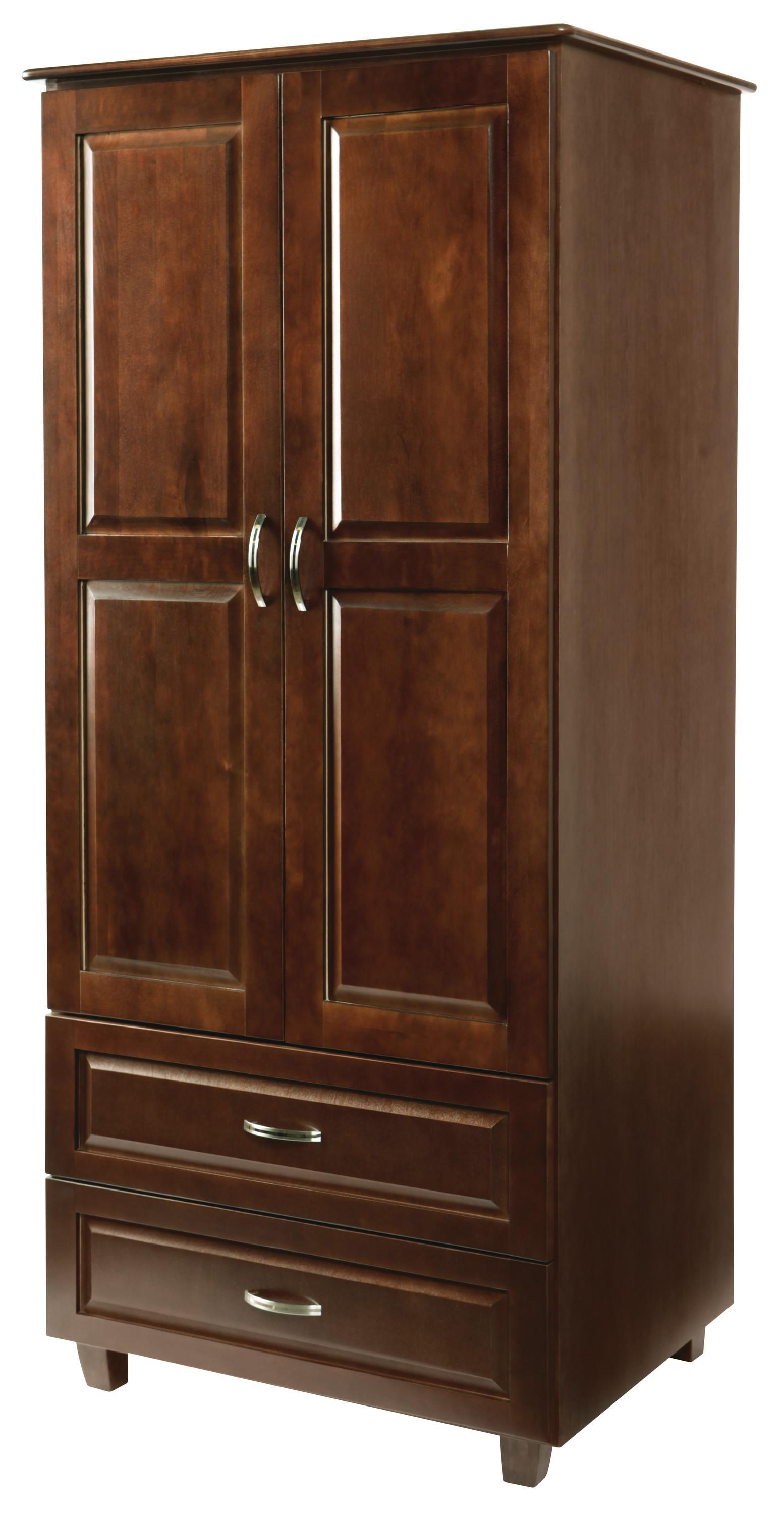 Hutton Collection, Wardrobe, 2-Door, 2-Drawer - Casegood Finish: Warm Walnut