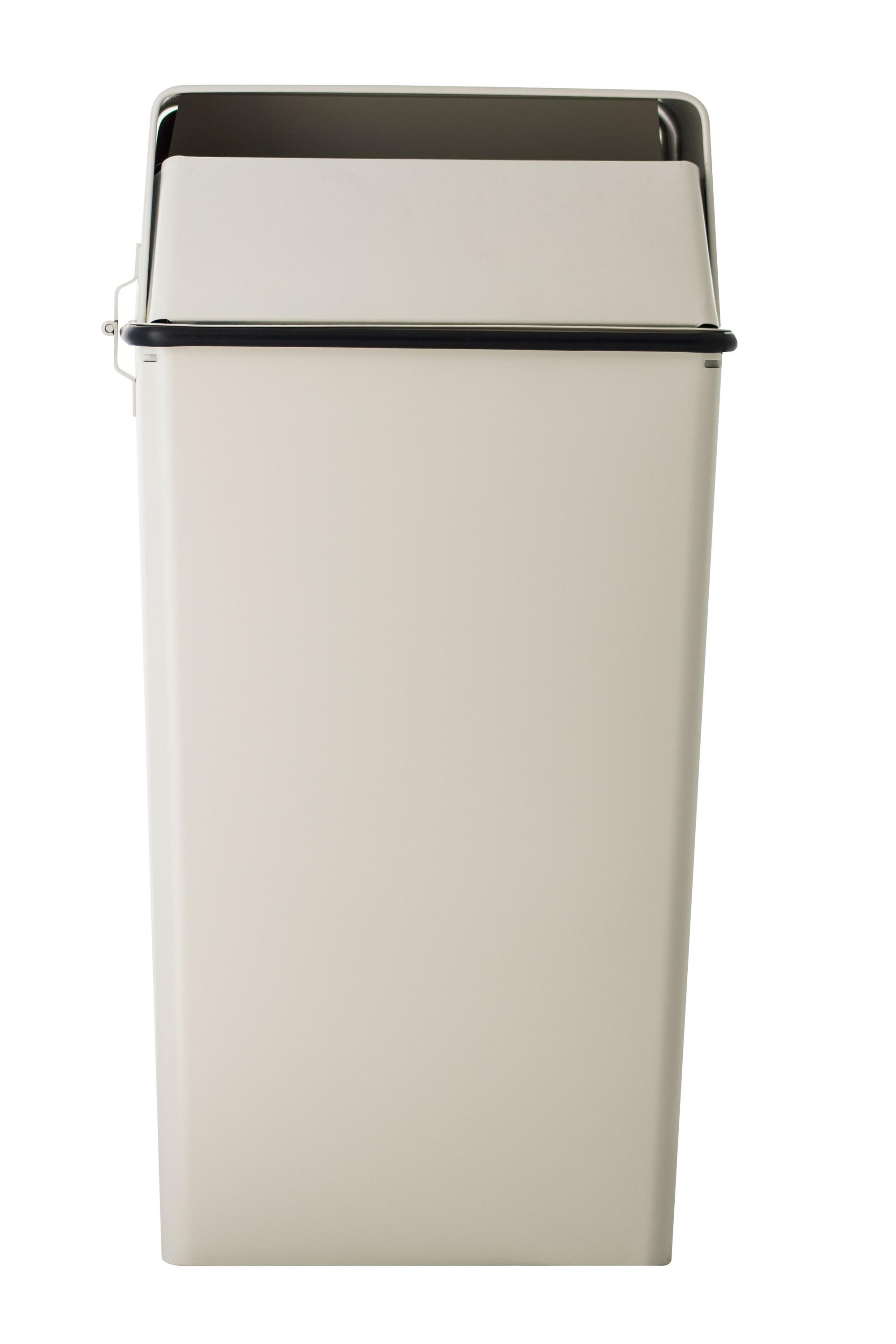 Witt Classic Security Waste Receptacle, 36 Gallon, Lock and Key, 18iWx18iDx37-1/2iH, Almond