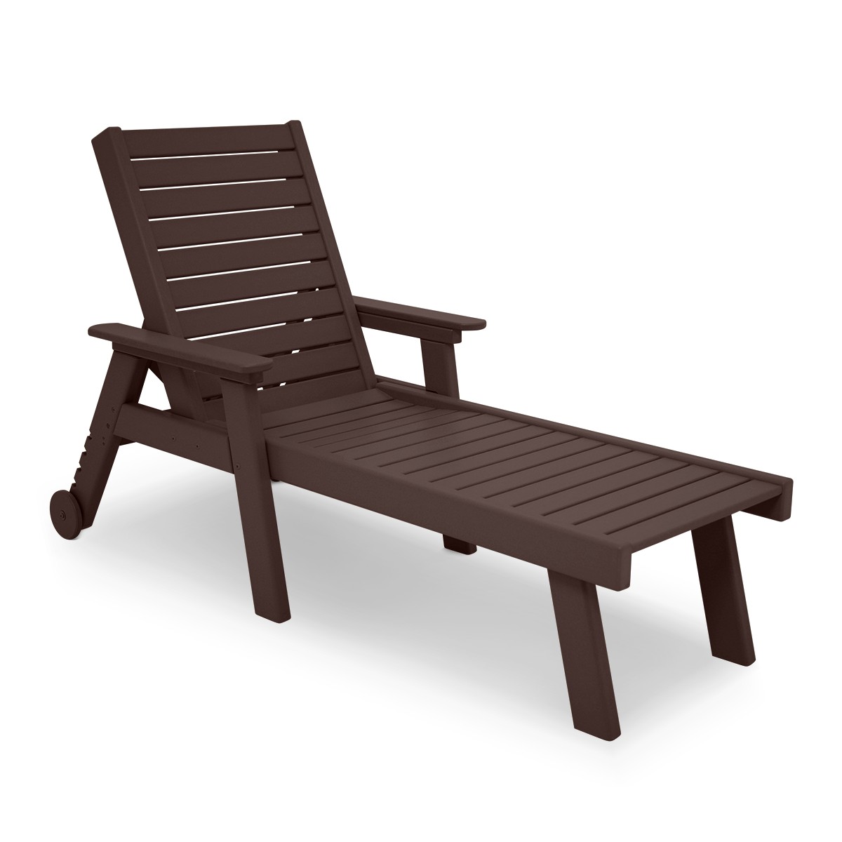 Chaise Lounge Chair With Wheels - Frame Finish: Coffee