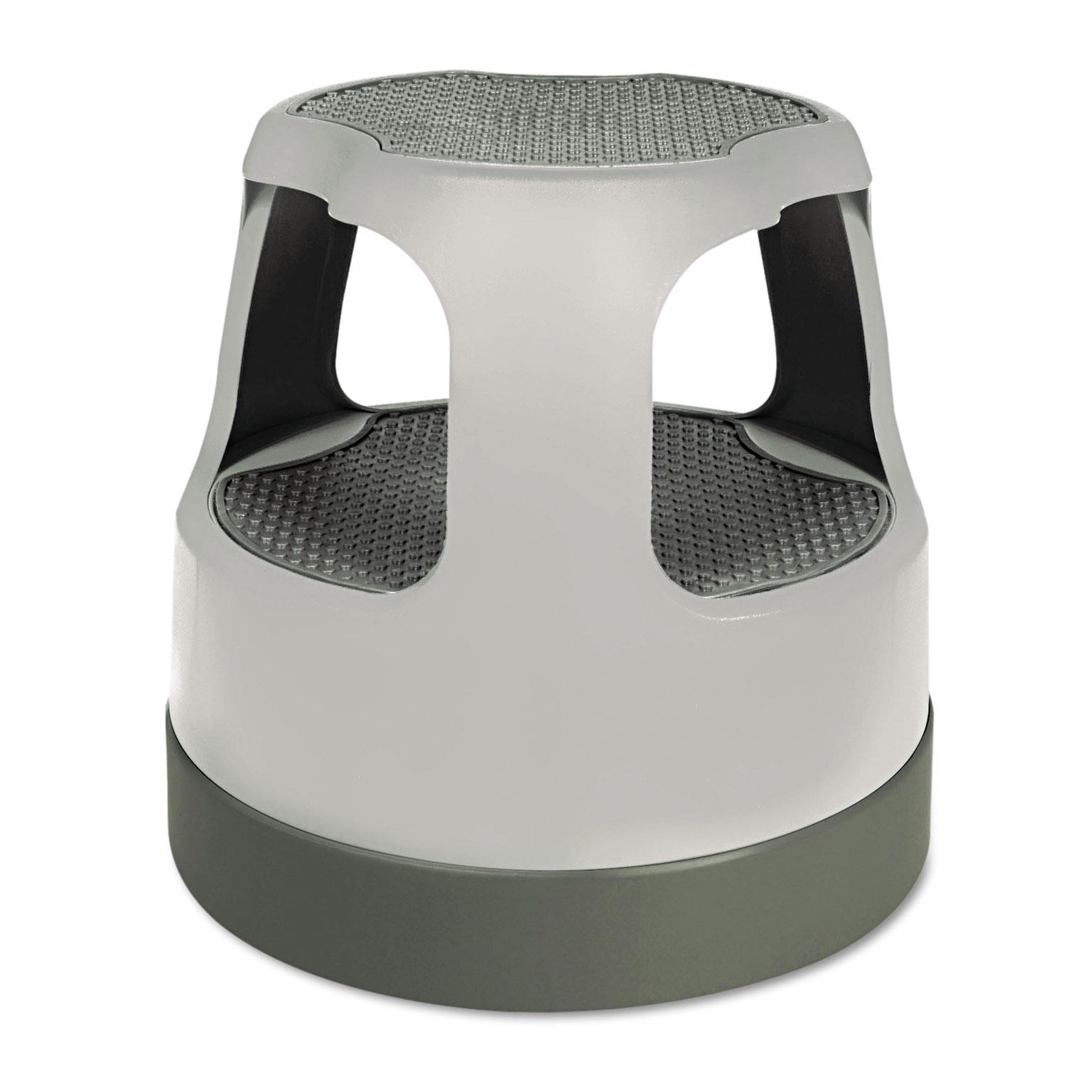 Cramer® Scooter Stool, Round, 15", Step & Lock Wheels, to 300lb, Gray
