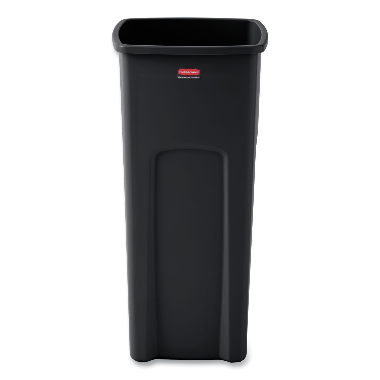 Rubbermaid Untouchable Waste Receptacle, 23 Gallon, Square - Receptacle Color: Black
