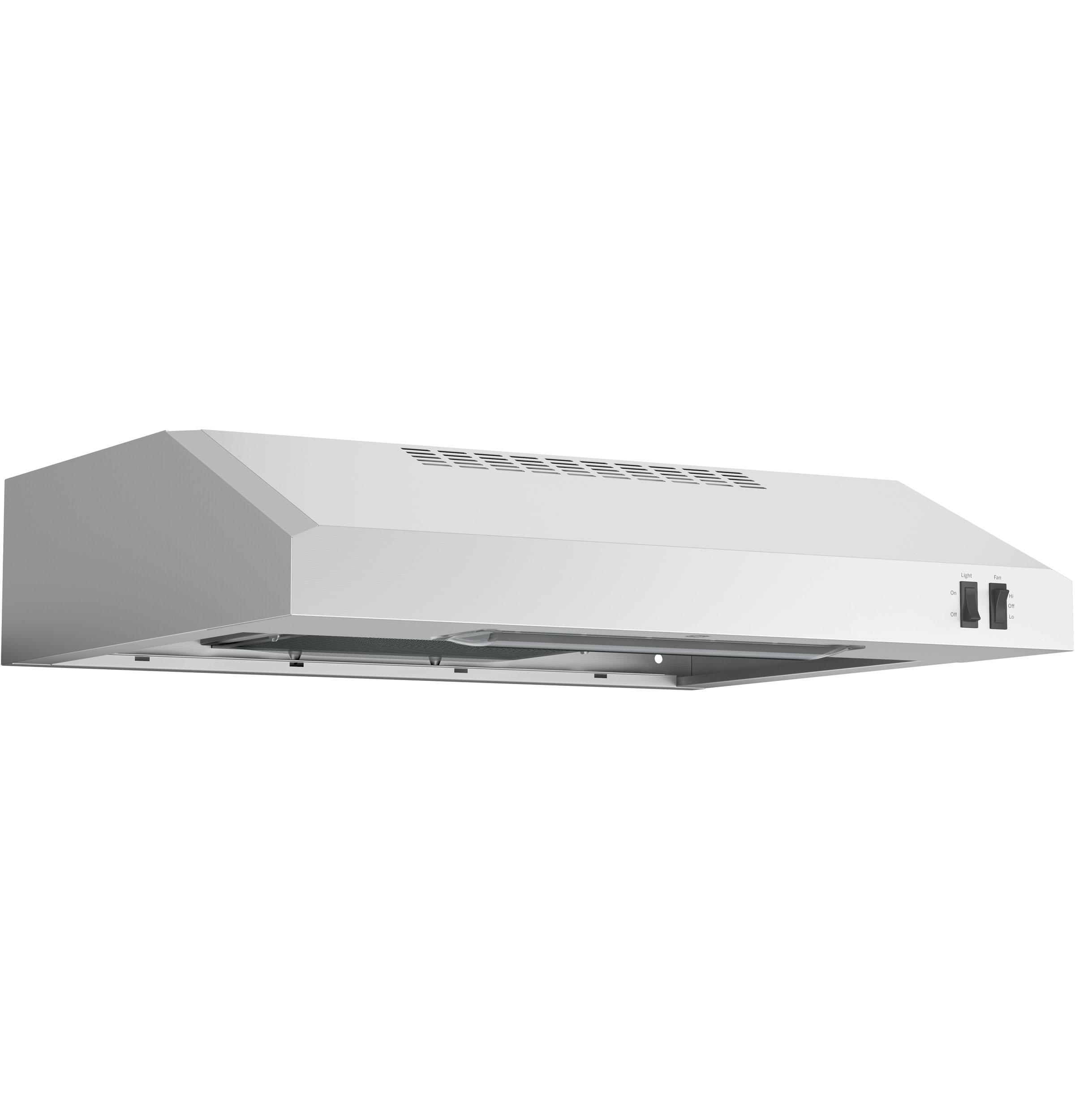 GE® Range Hood, 24iW, Deluxe, Convertible Venting Options - Appliance Color: Stainless Steel