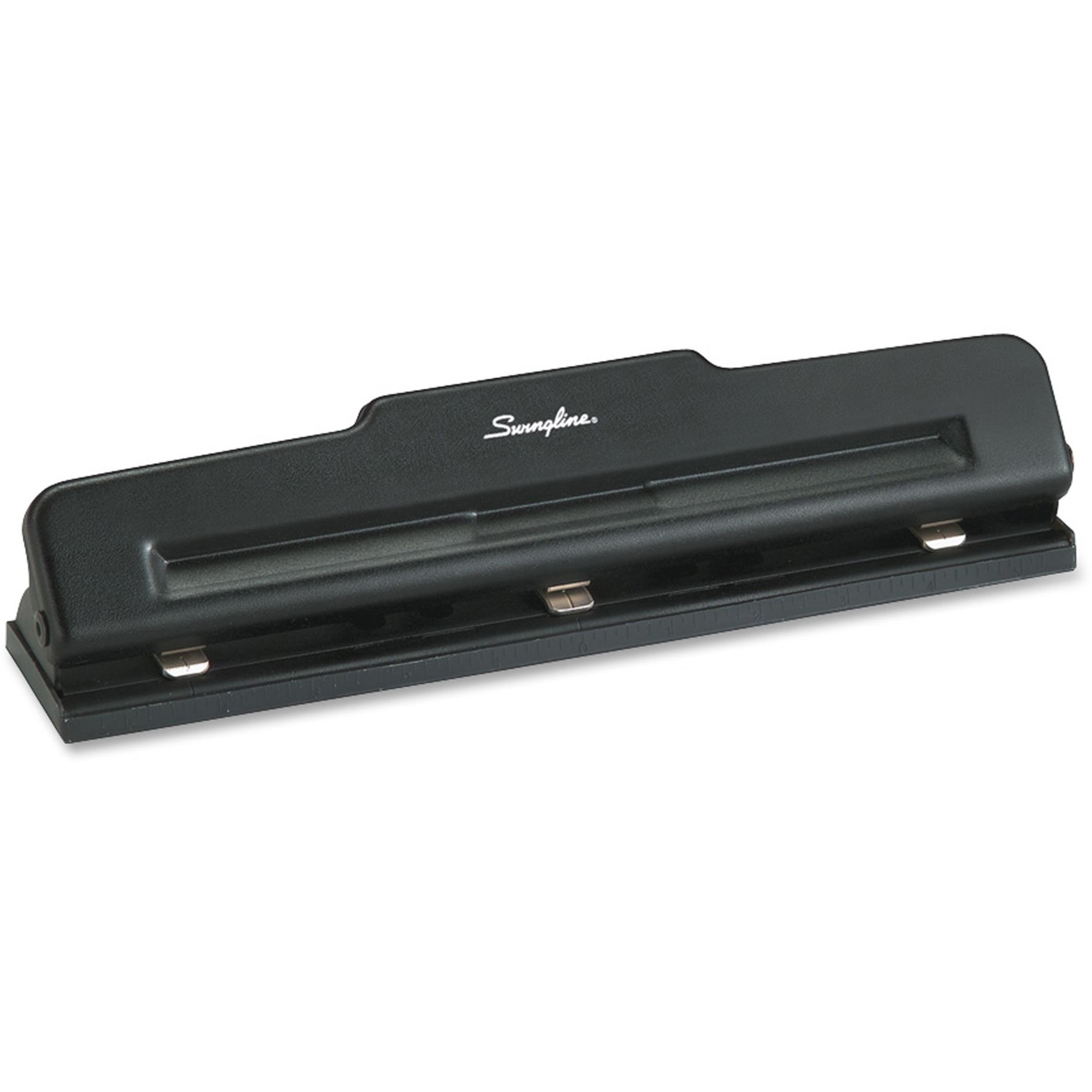 Economy Punch, 2-3 Hole, Semi-Adj., 9/32", 10 Sht Cap., BK