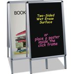 MasterVision® Wet Erase Board, 27x34, Black, Aluminum Frame