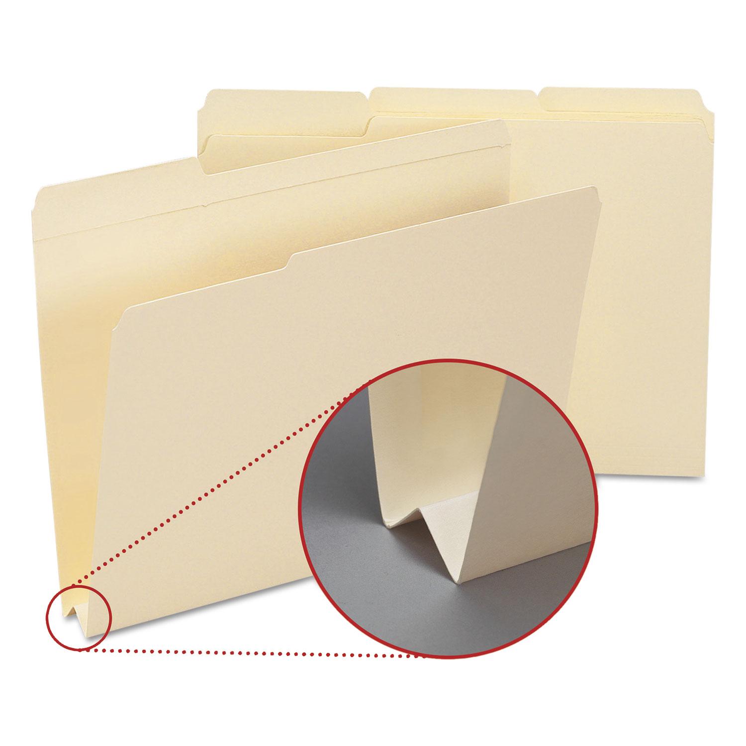 Smead Heavyweight File Folders, 1/3 Tab, 1 1/2 Inch Expansion Letter, Manila, 50/Box