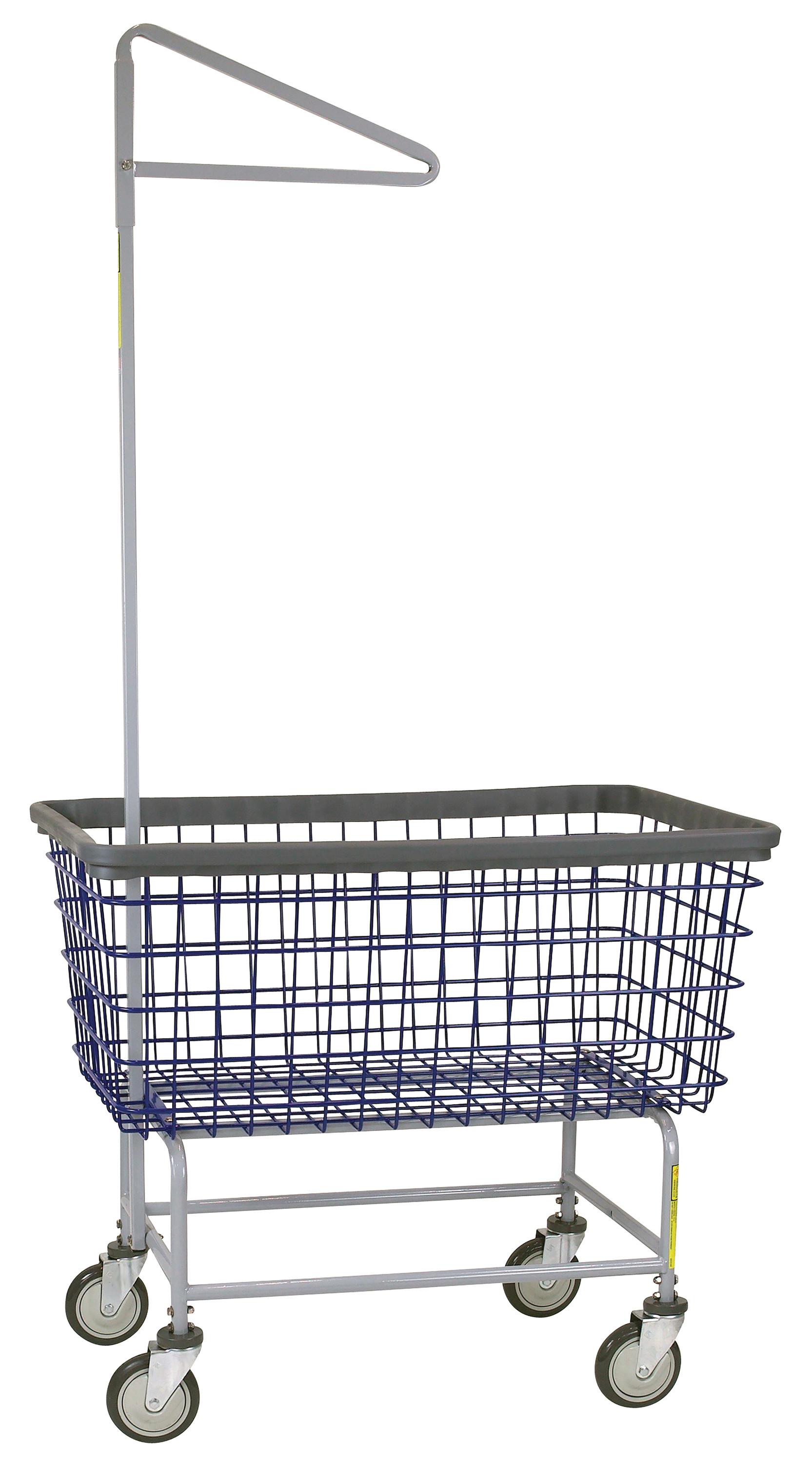 R&B Wire™ Large Antimicrobial Wire Laundry Cart with Single Pole 