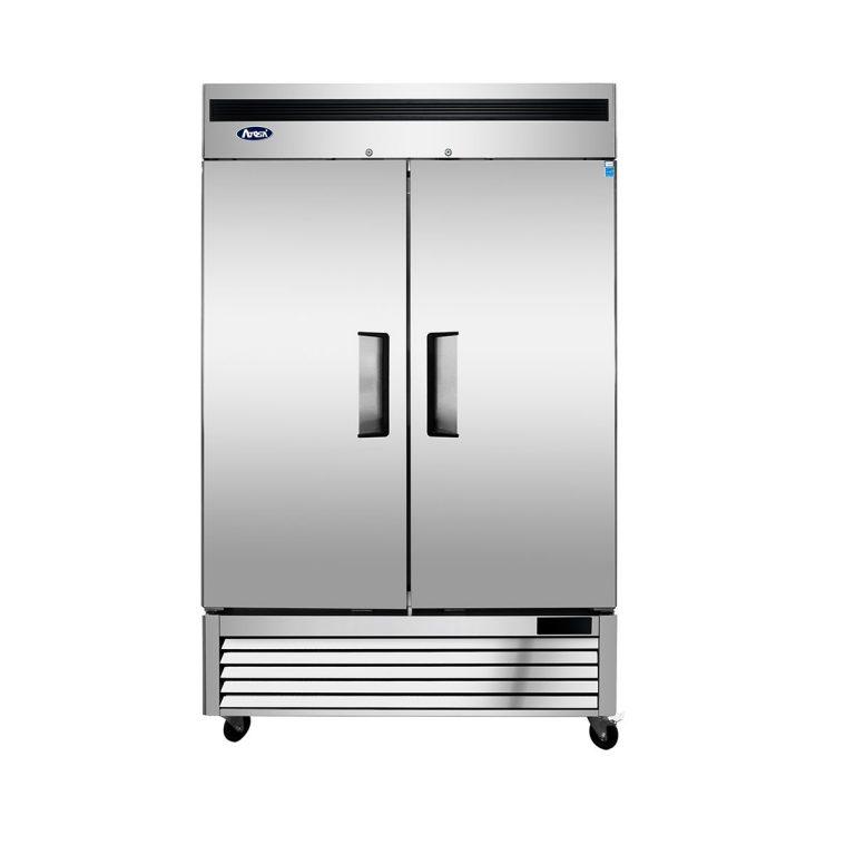 Atosa Reach-in Refrigerator, 2 Door, Bottom Mount, Locking Hinged Solid Doors