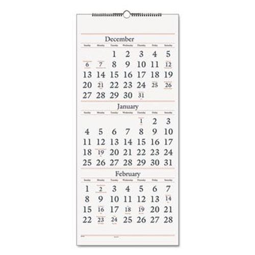 Three Month Reference Wall Calendar 12 X 27 18 21 G7637 Direct Supply