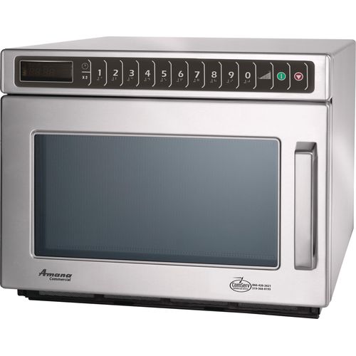 Amana RMS10TSA Stainless Steel Commercial Microwave with Push Button Controls - 120V, 1000W