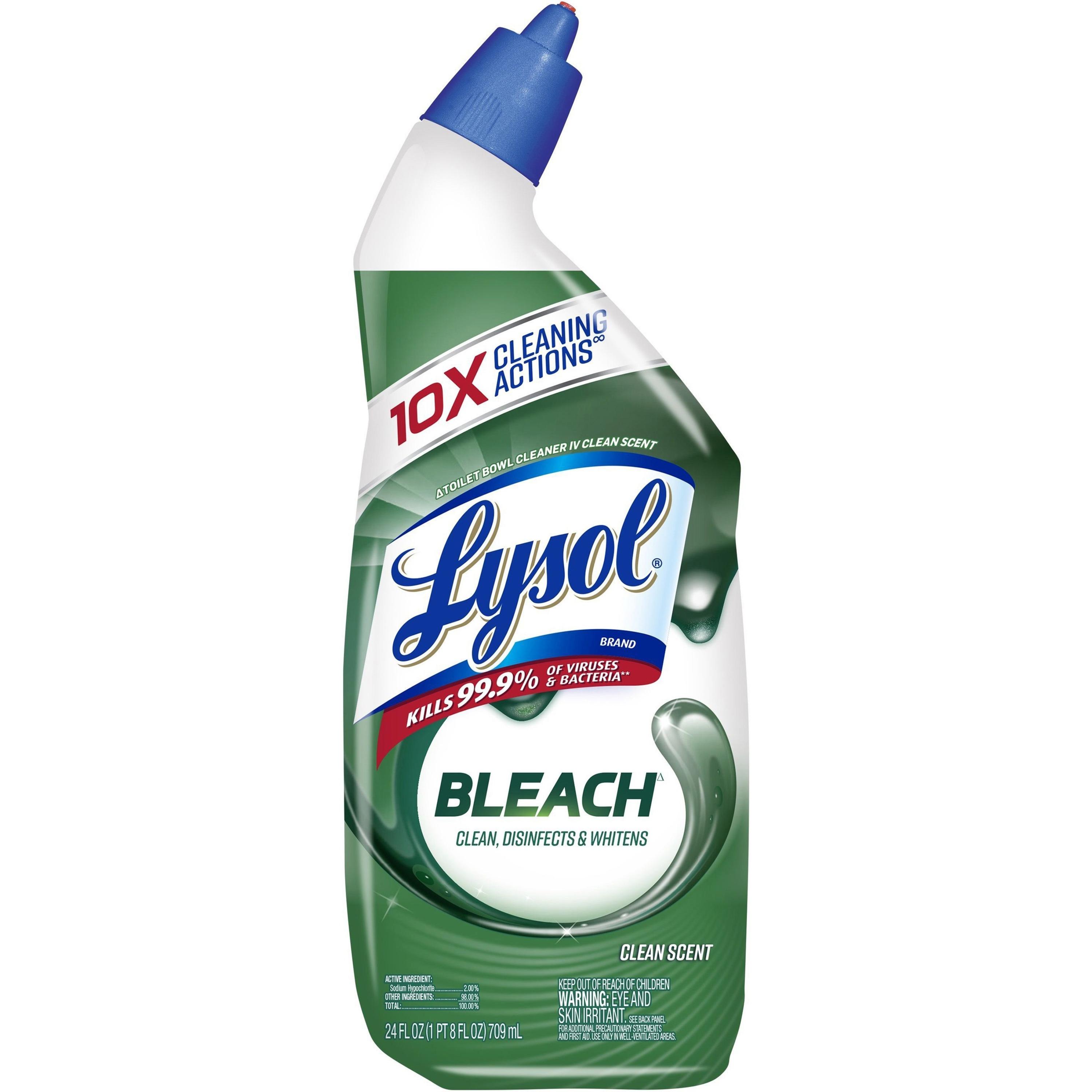 Lysol Bleach Toilet Bowl Cleaner, 24oz (Pack of 9)