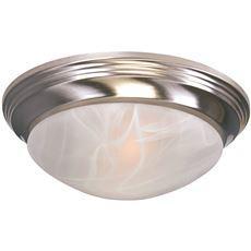 Royal Cove™ Flush Mount Ceiling Fixture, Brushed Nickel, 12 X 4-1/4 In., Uses (1) 75-Watt Incandescent Medium Base Lamp