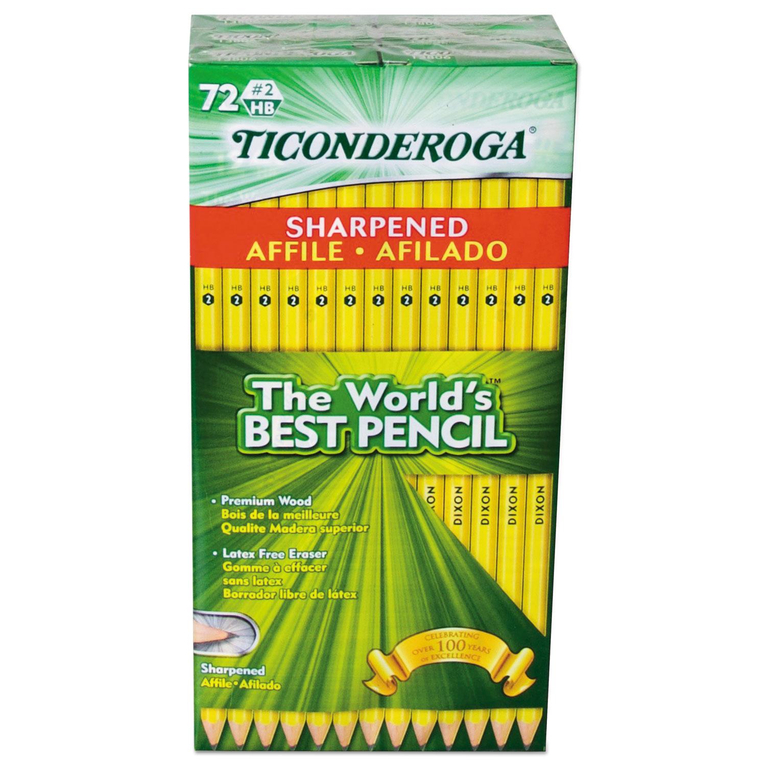 Ticonderoga® Pre-Sharpened Pencil, HB #2, Yellow, 72/Pack