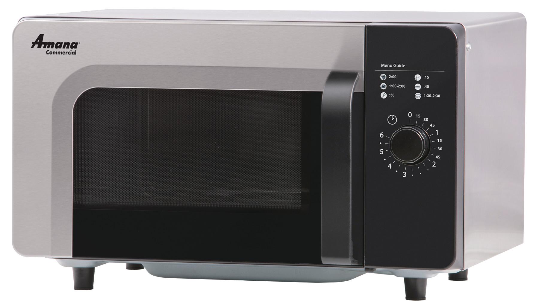 Amana Commercial RMS10DSA - Low Volume Stainless Steel Microwave, Dial Control - 120V - 1000W