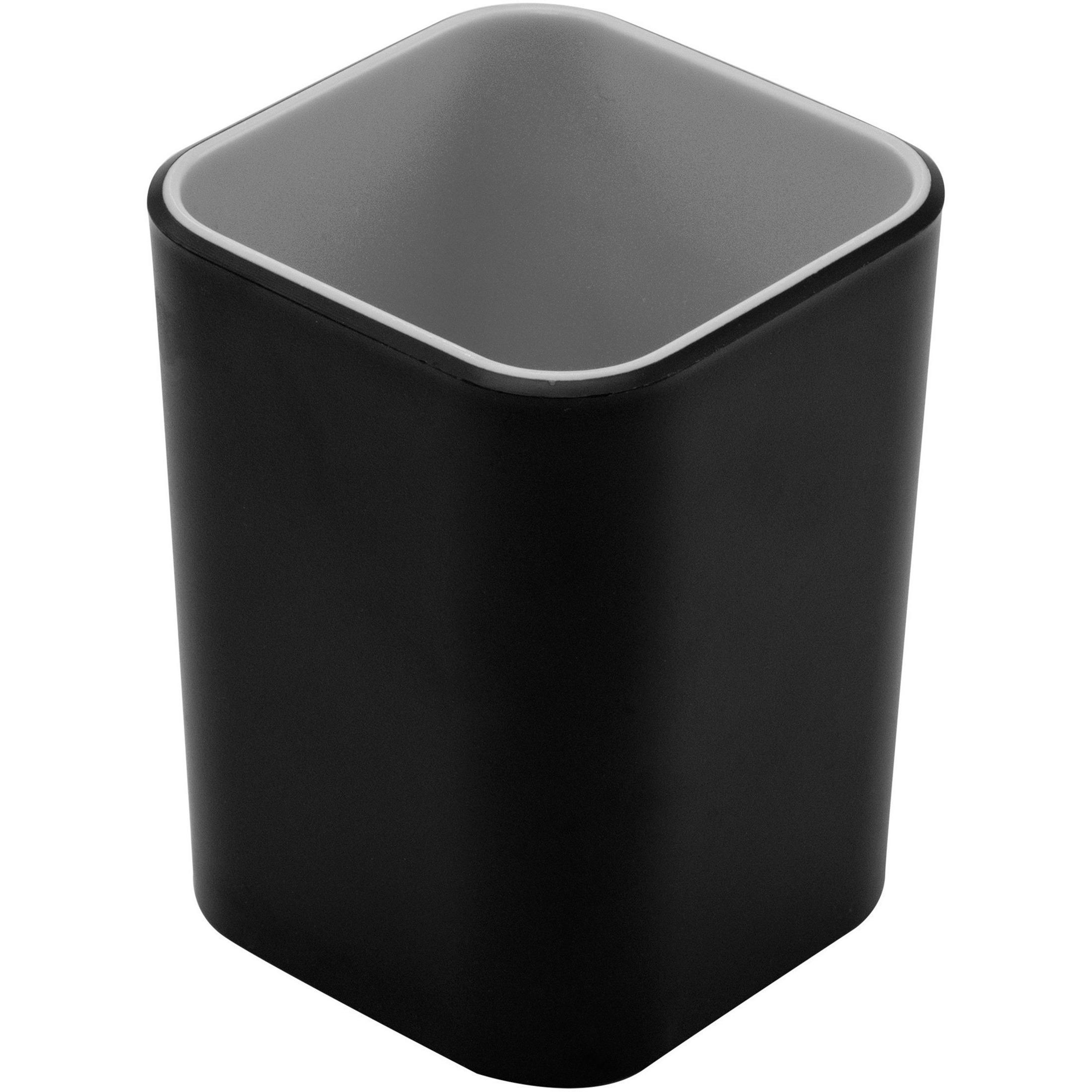 Pencil Cup, Fusion, 2-3/4"x2-3/4"x4", Black/Gray