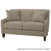 Quick-Ship Vidalia Loveseat with Preferred Seat Deck and Button Tufting in Vinyl Fabric