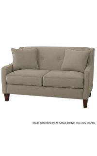 Quick-Ship Vidalia Loveseat with Preferred Seat Deck and Button Tufting in Vinyl Fabric