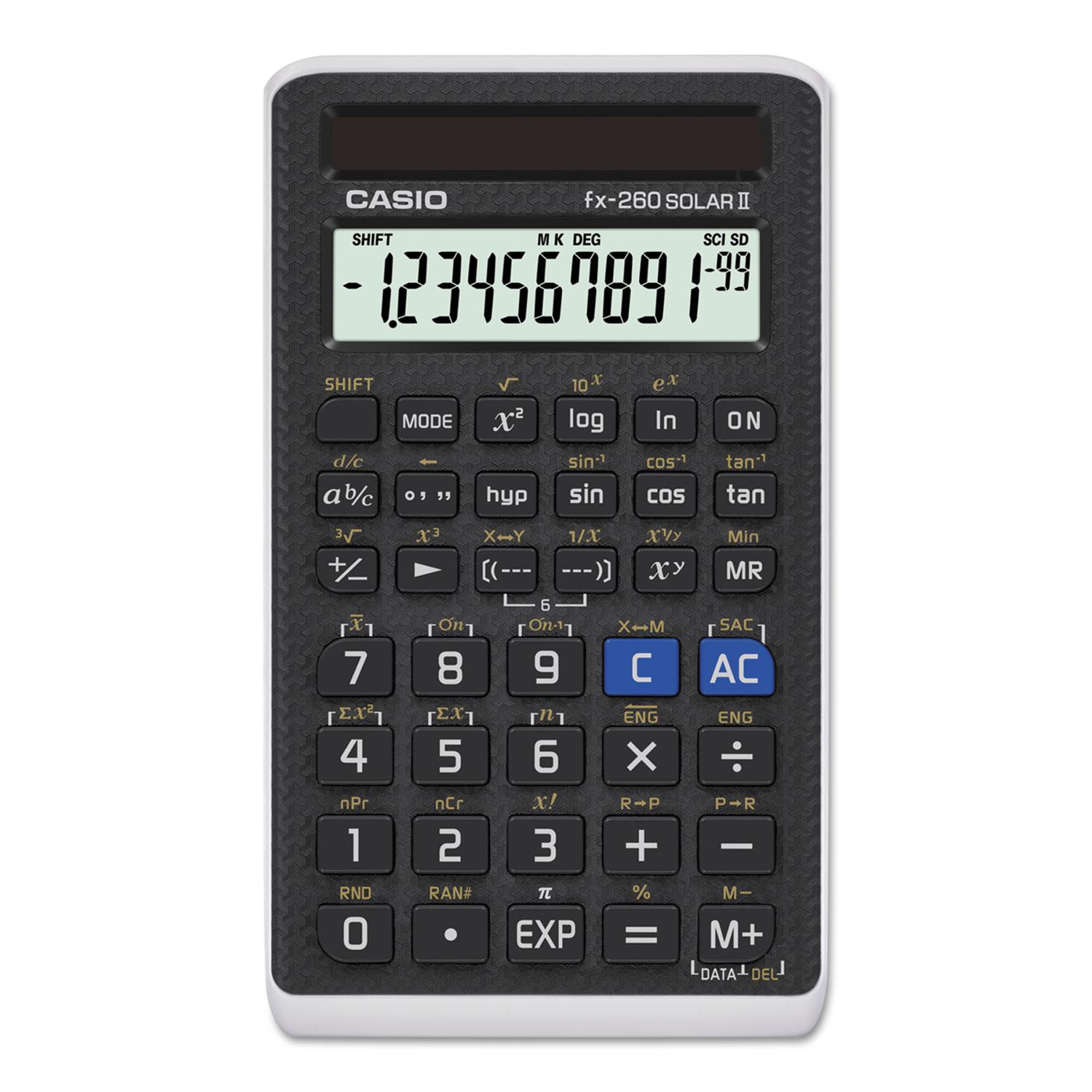 Casio® FX-260 Solar All-Purpose Scientific Calculator, 12-Digit LCD