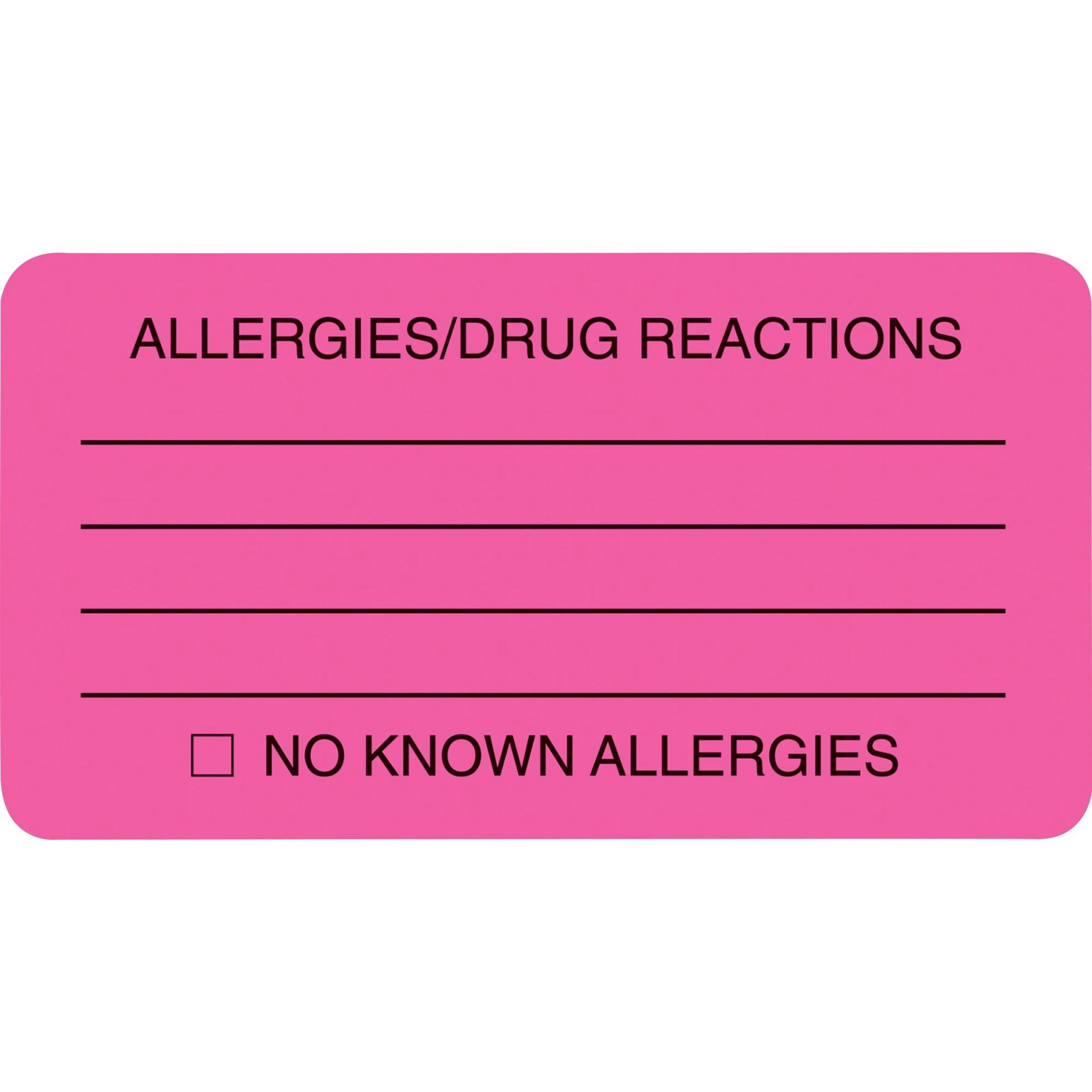 Tabbies ALLERY/DRUG REACTIONS Alert Labels (Pack of 250)