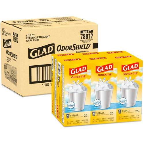  Glad Small Trash Bags - 4 Gallon White Trash Bag - 30