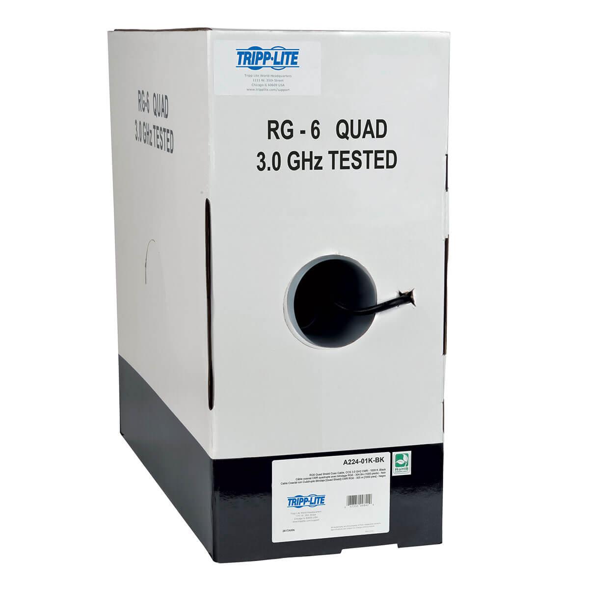 1000Ft Shield Coax Cable Rg6/U Cmr