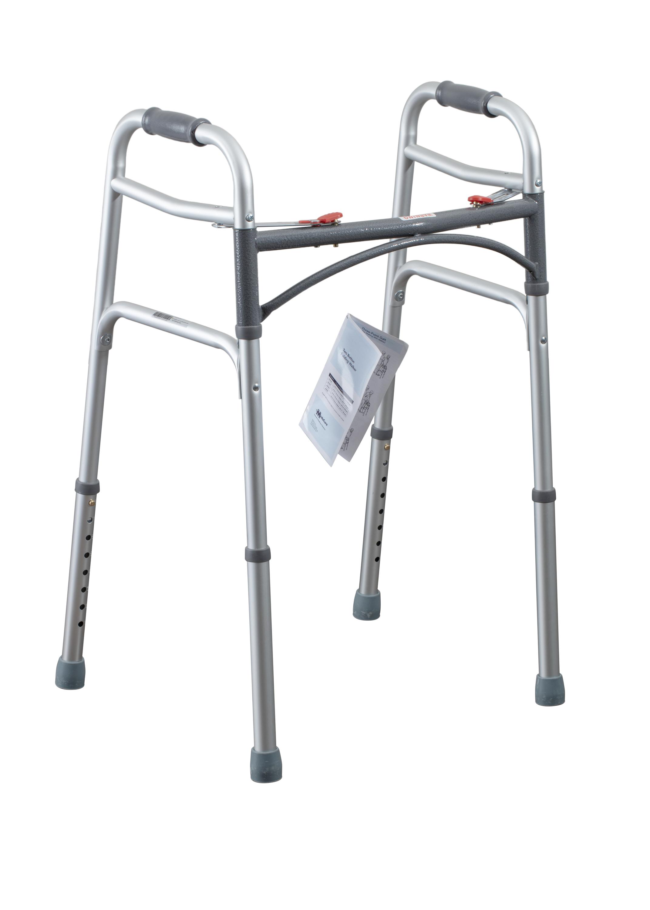 Drive Dual Palm Release Folding Walkers, Adult Walker 4/CS (2RPC3 ...