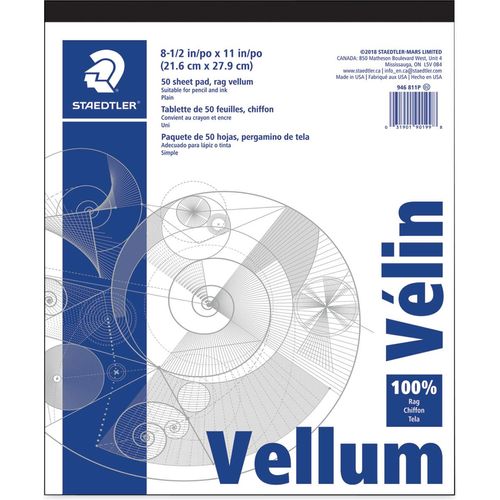 Staedtler Mars Vellum Pad, 16 lb, 8.5 x 11, 50 Sheets