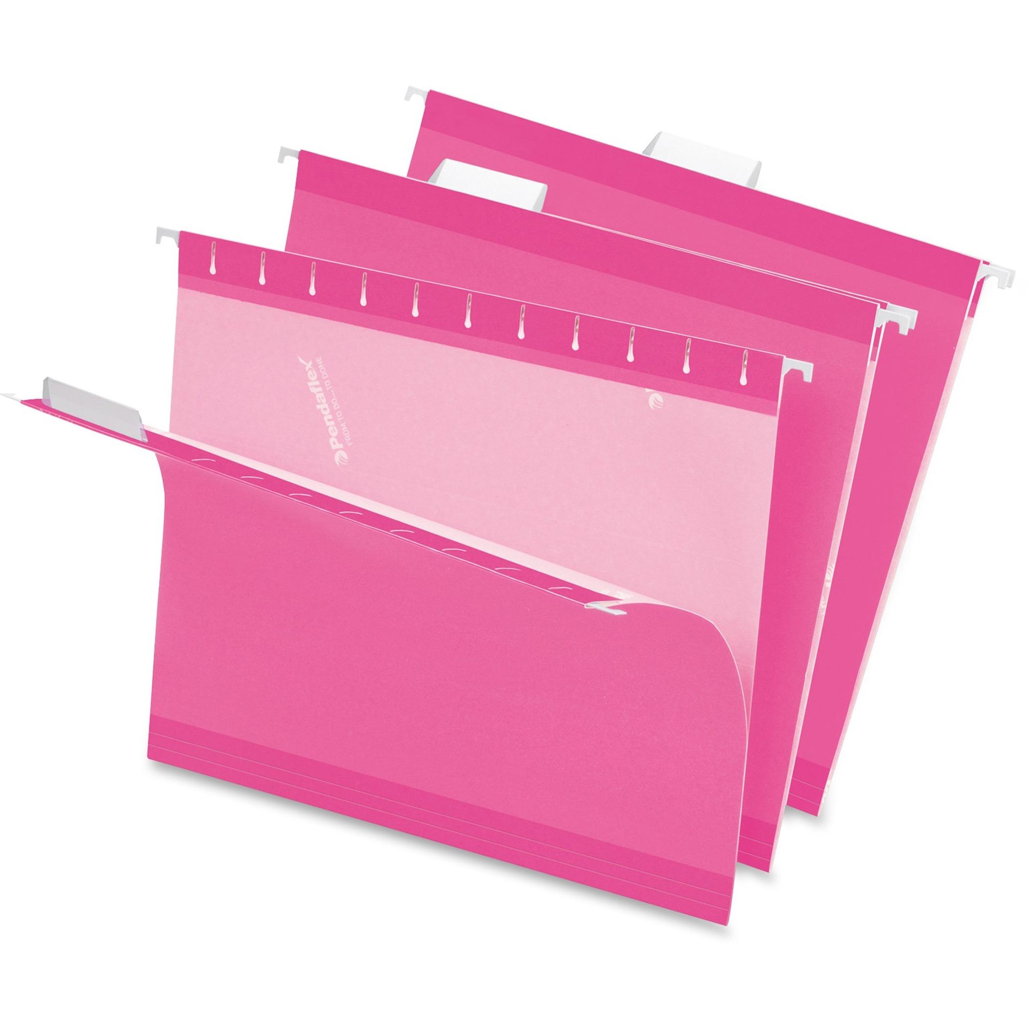 Hanging Folder, 1/5 Cut, Ltr, 8-1/2"x11", 25/BX, Pink