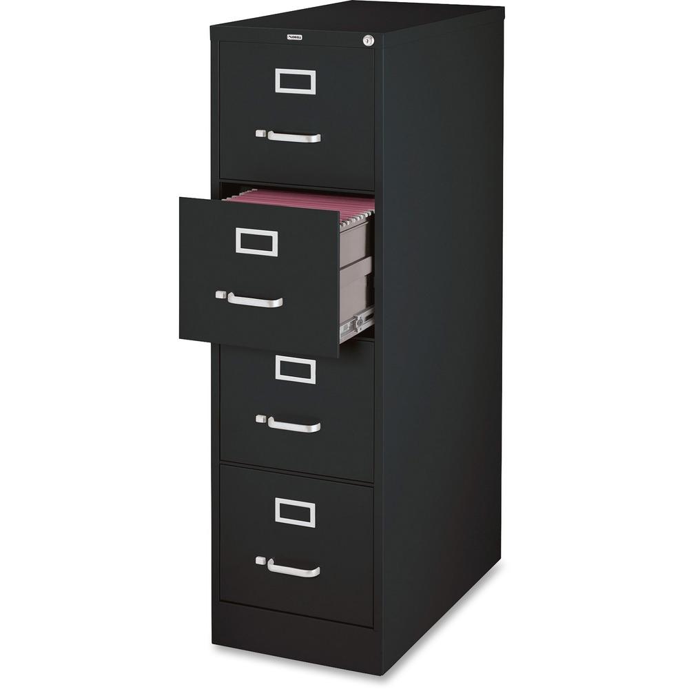 Lorell Vertical File Cabinet - 4-Drawer, Black