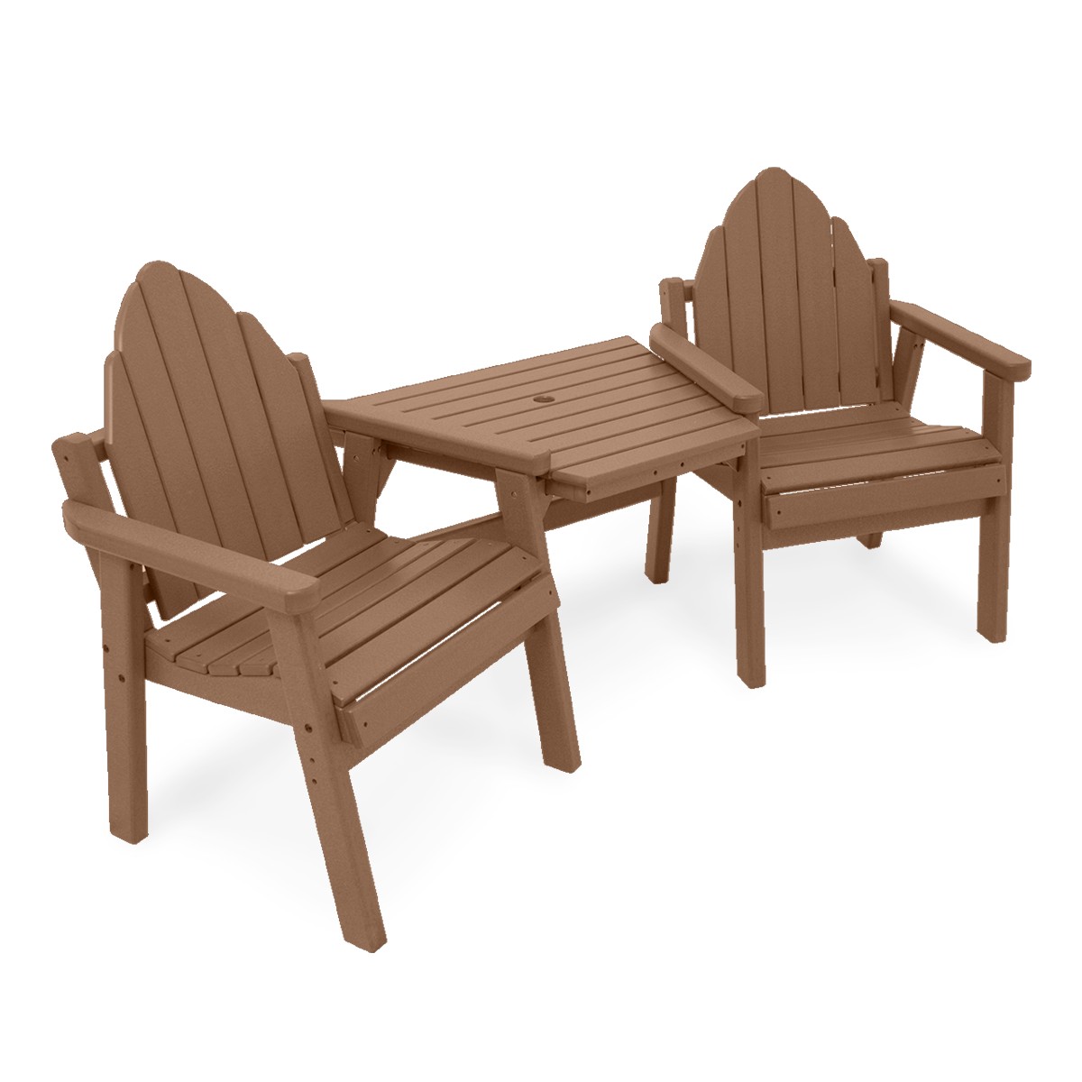 Ad-Back Dining-Height 22-1/4" Stationary Chair Tete-a-Tete - Frame Finish: Brown