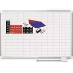 MasterVision® Grid Planning Board w/ Accessories, 1 x 2 Grid, 36 x 24, White/Silver