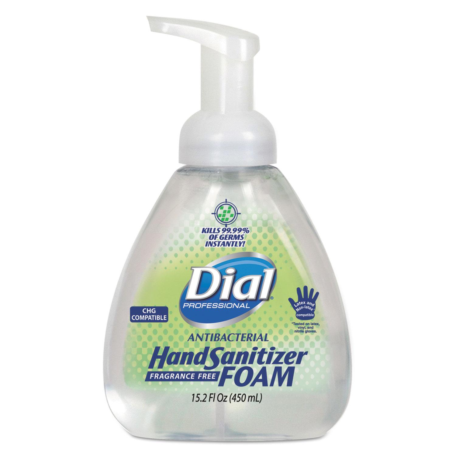 Dial® Professional Antibacterial Foaming Hand Sanitizer, 15.2 oz Pump Bottle