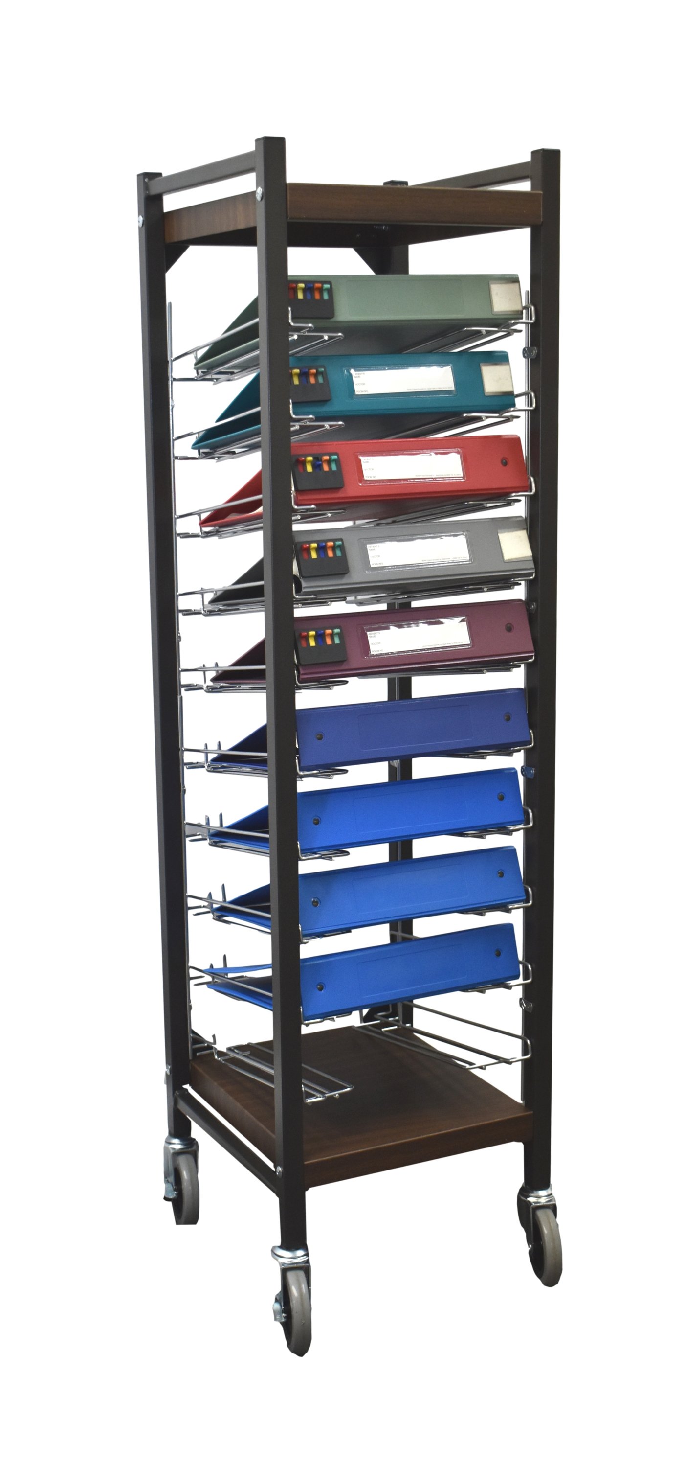 Big Beam Horizontal Open Chart Rack - 24 Binder Capacity - Woodgrain ...